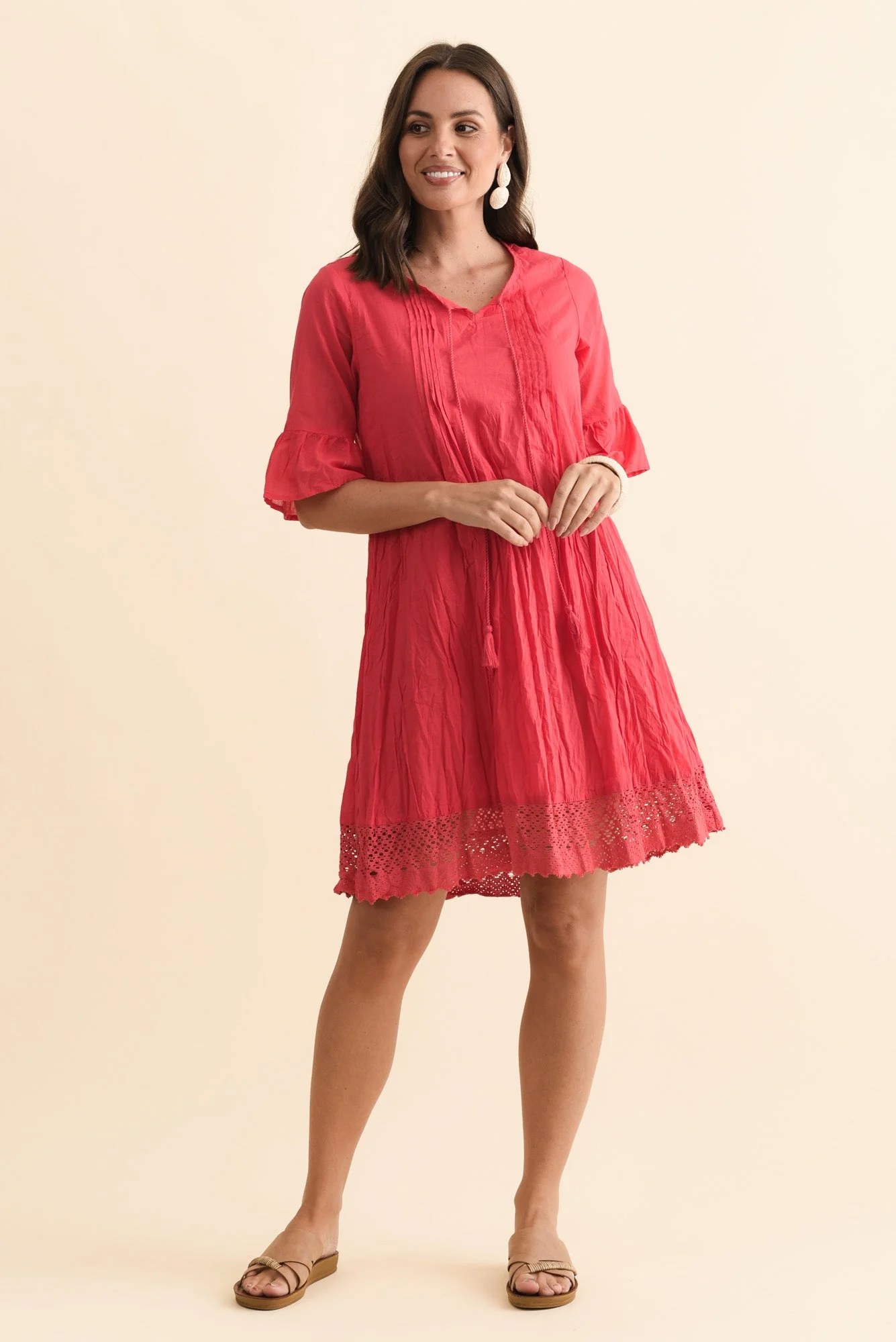 Cayman Cherry Cotton Tunic Dress - Image 6
