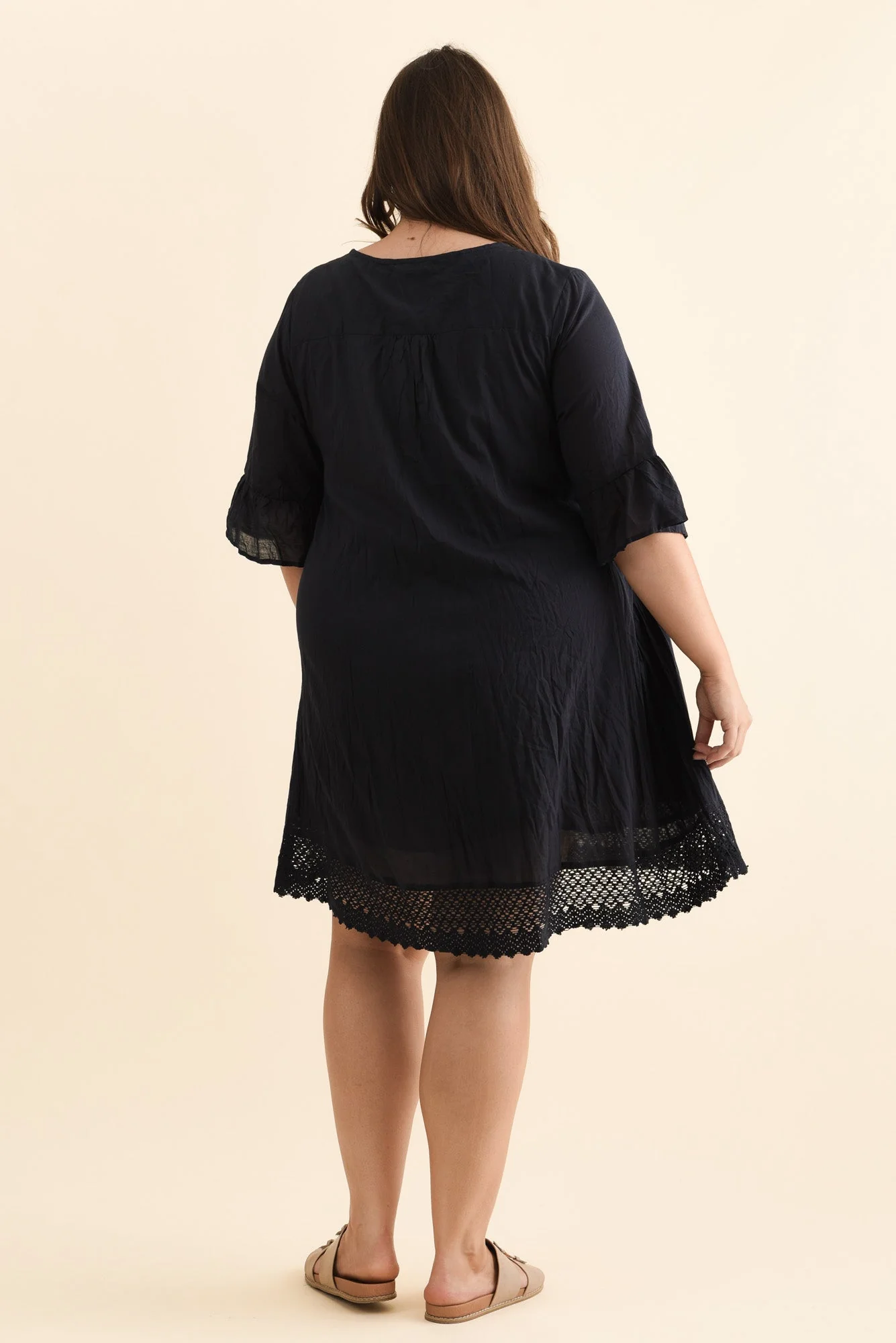 Cayman Navy Cotton Tunic Dress - Image 12