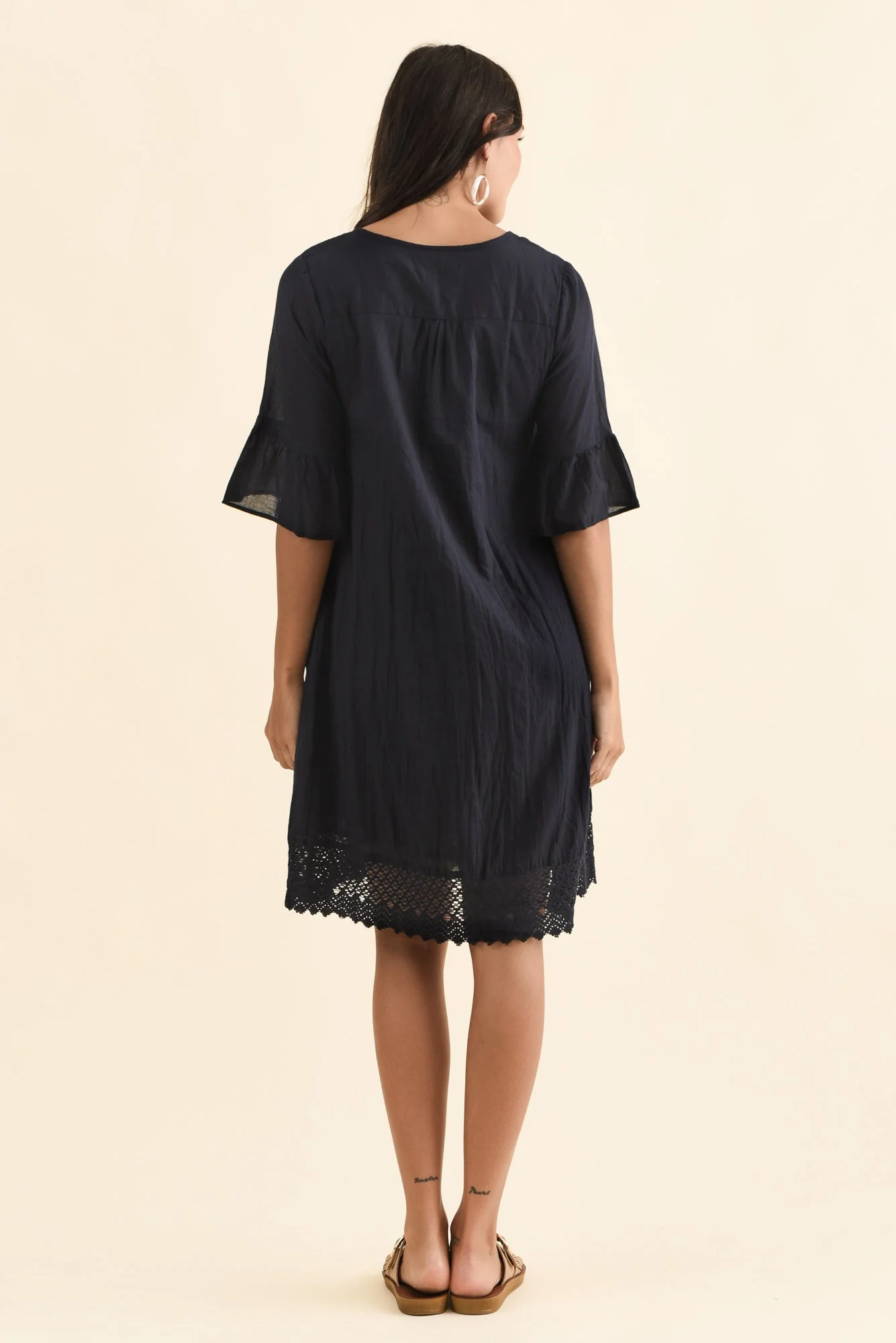 Cayman Navy Cotton Tunic Dress - Image 5