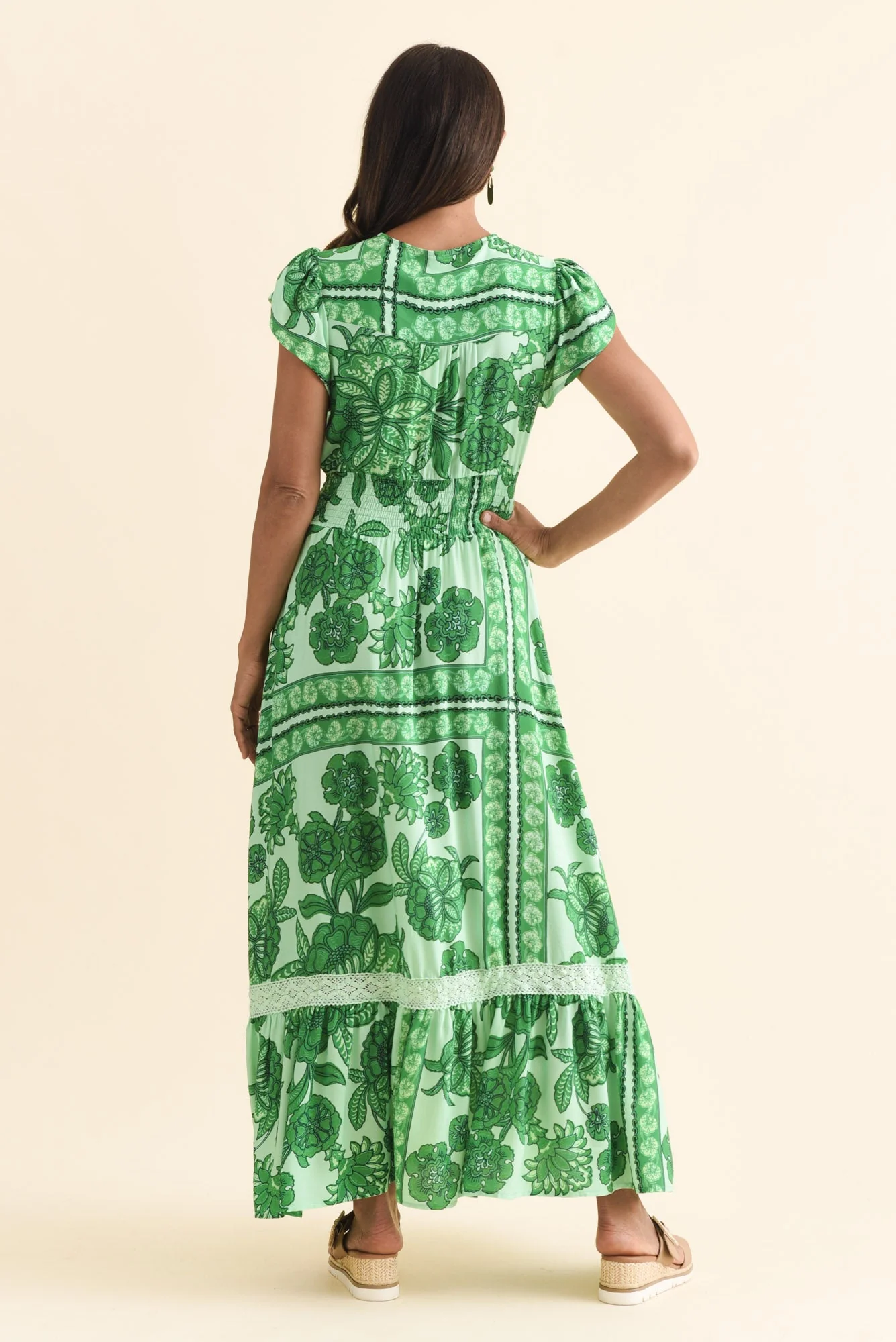 Chappelle Green Garden Button Dress - Image 4