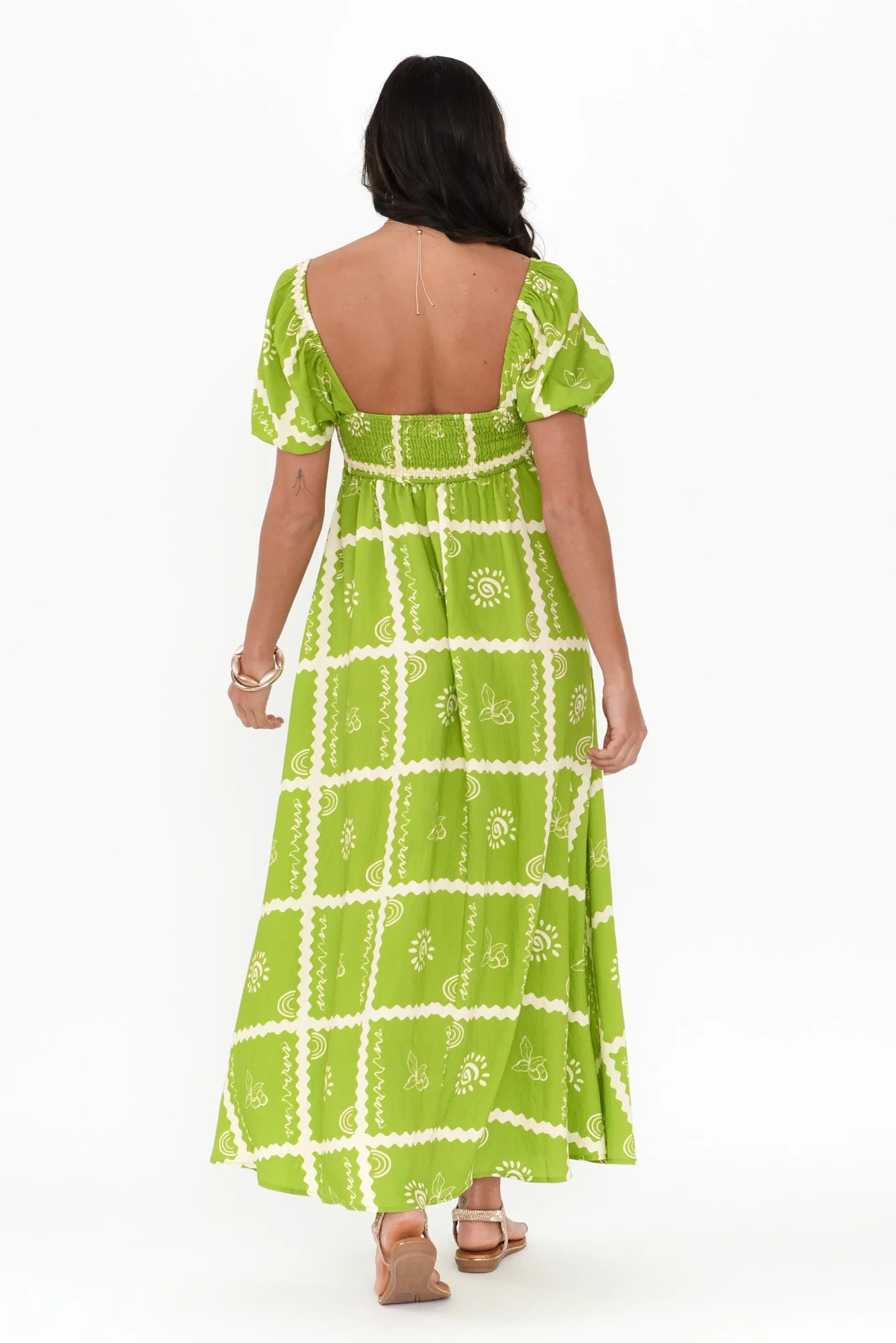 Charlotte Green Tile Maxi Dress - Image 4
