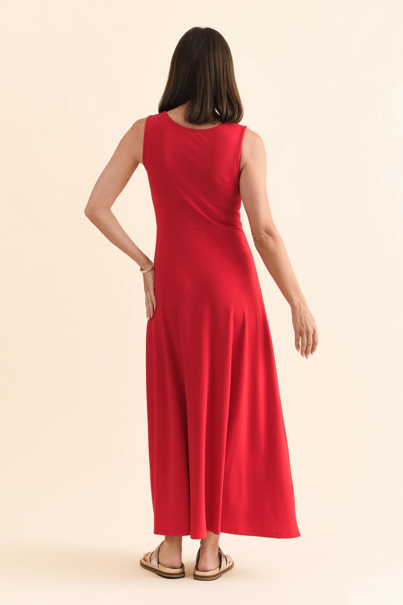 Charlotte Red Bamboo Maxi Dress - Image 4