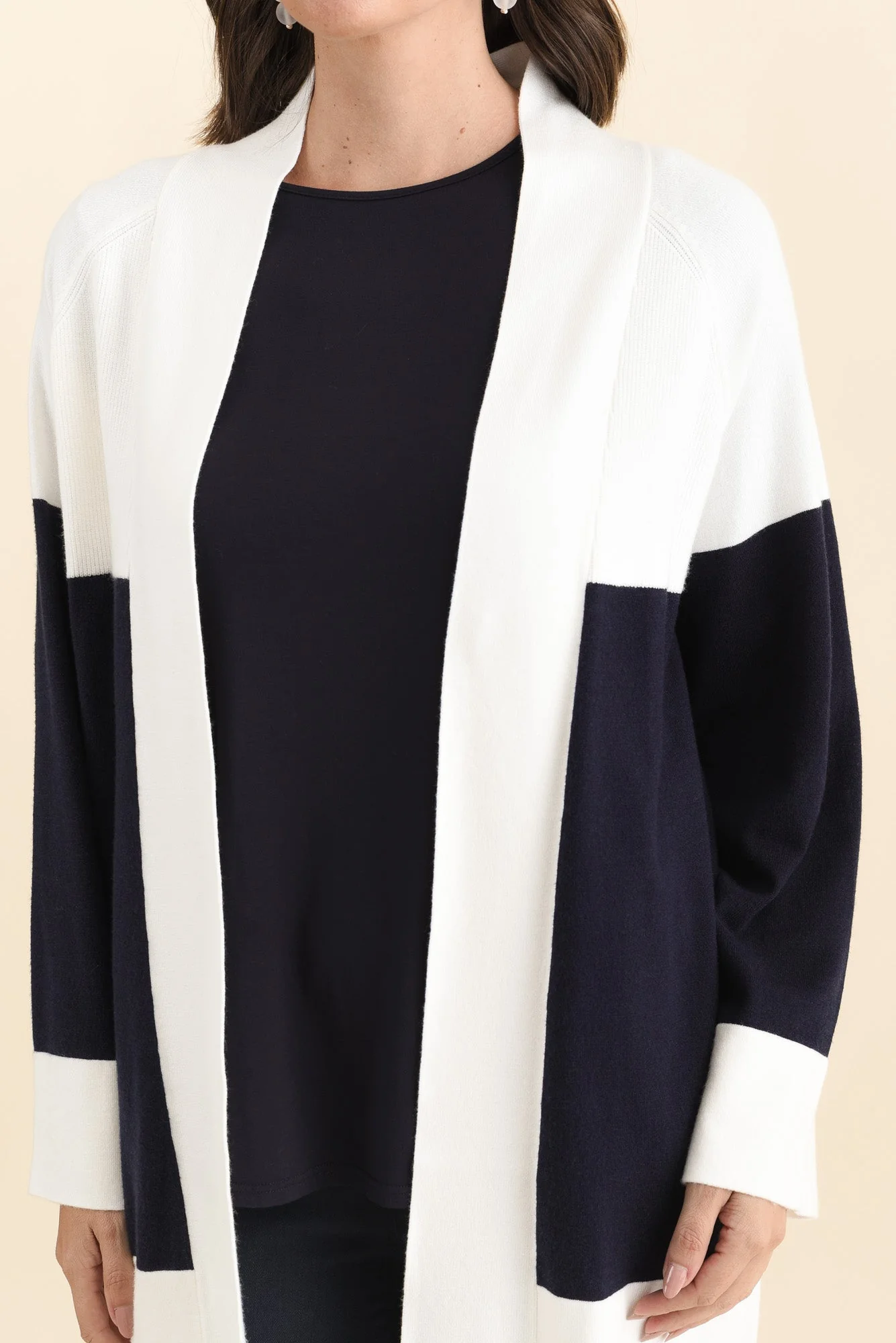 Chase Navy Contrast Knit Cardigan - Image 6