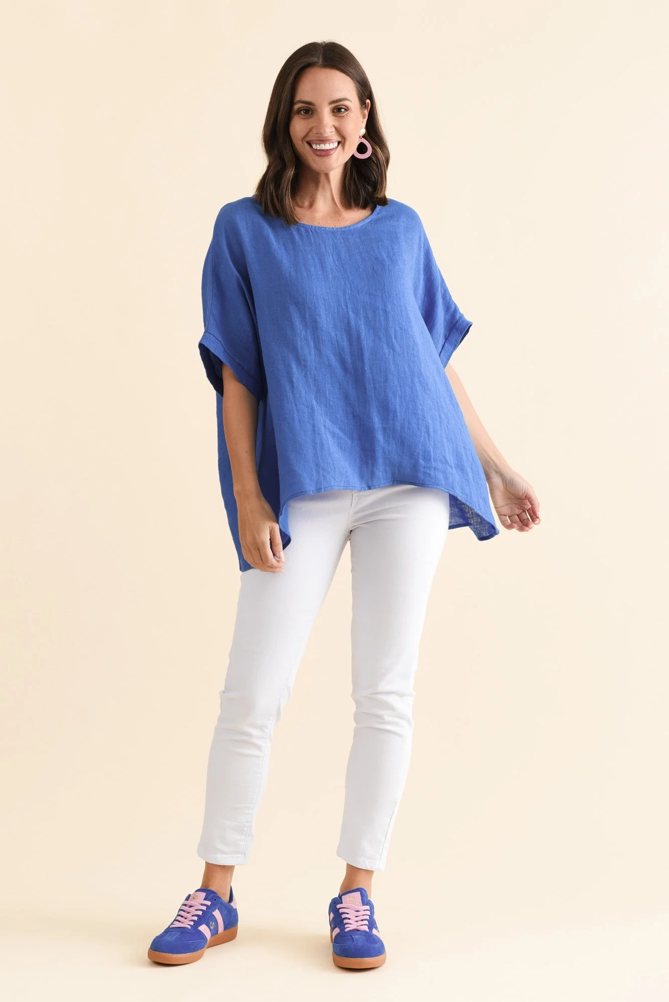 Chaya Cobalt Linen Top - Image 3