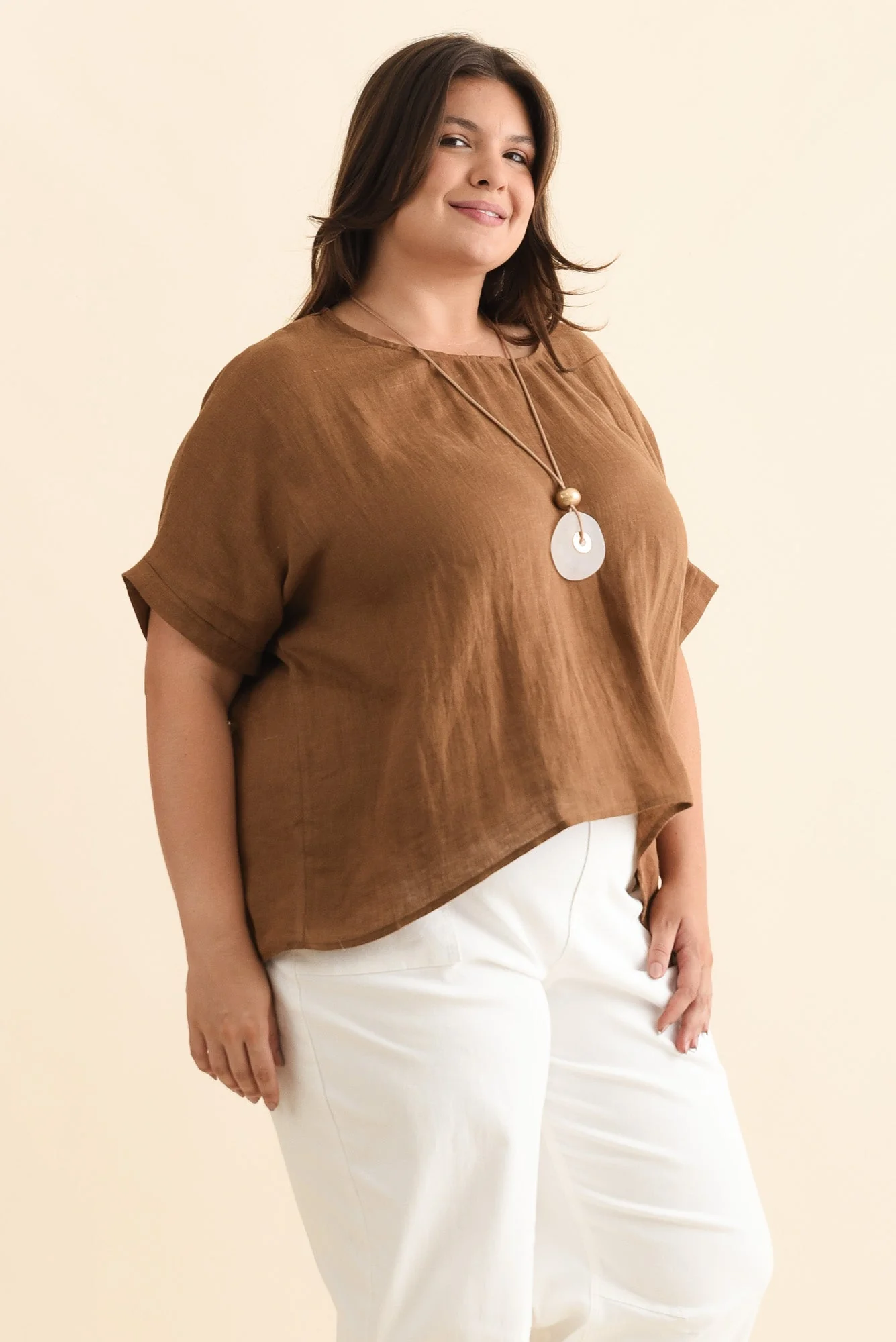 Chaya Mocha Linen Top - Image 14