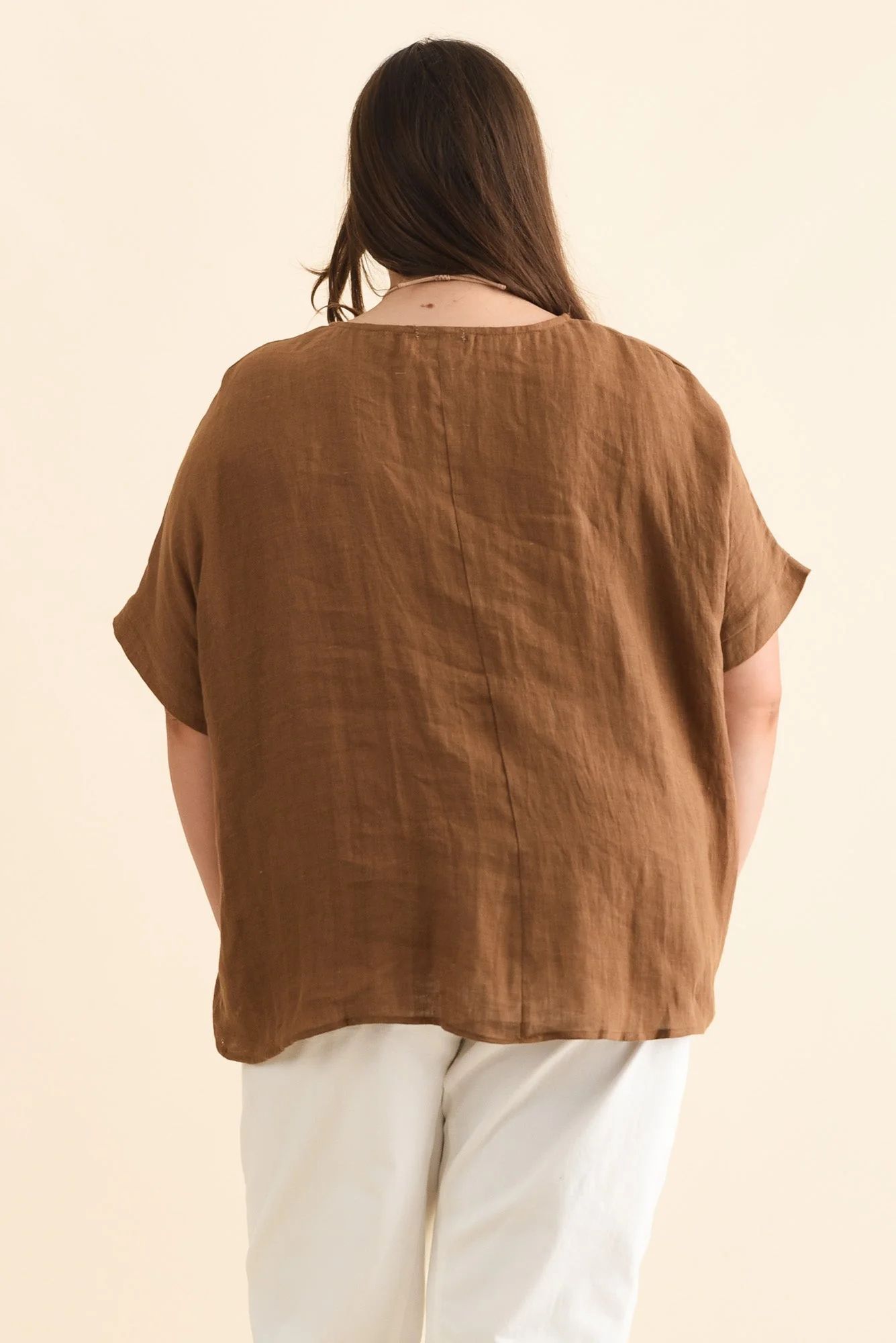 Chaya Mocha Linen Top - Image 15