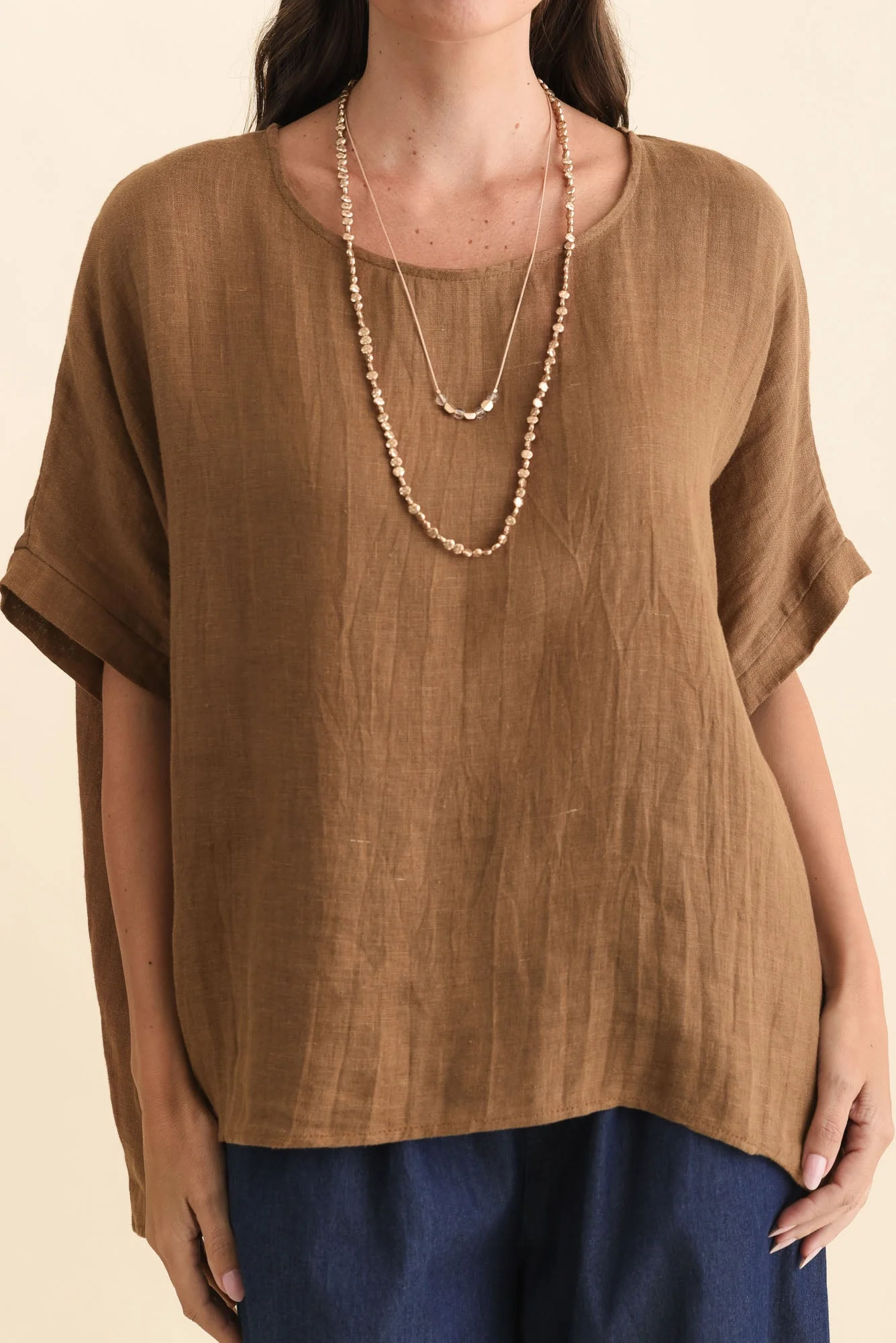 Chaya Mocha Linen Top - Image 6