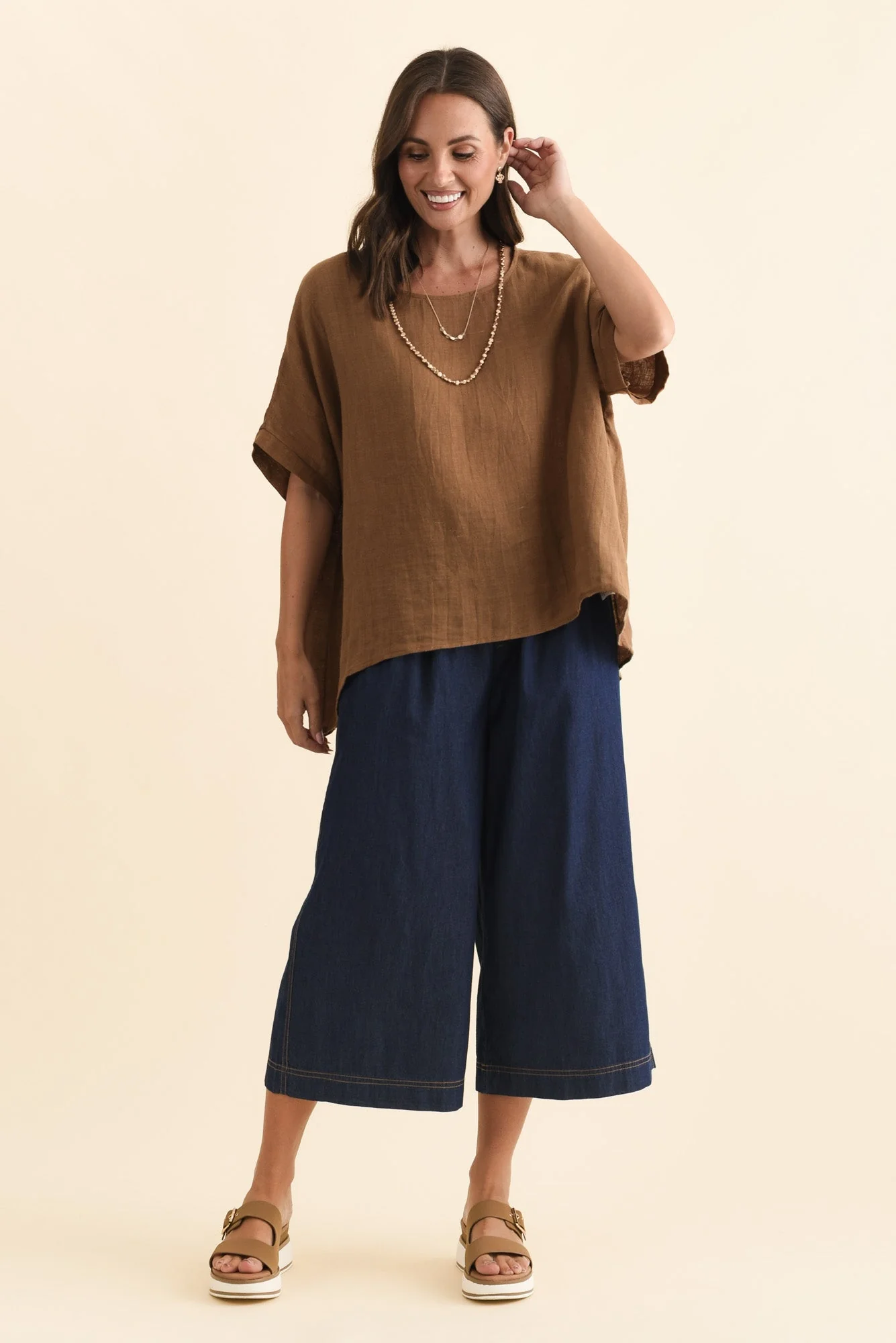 Chaya Mocha Linen Top - Image 7