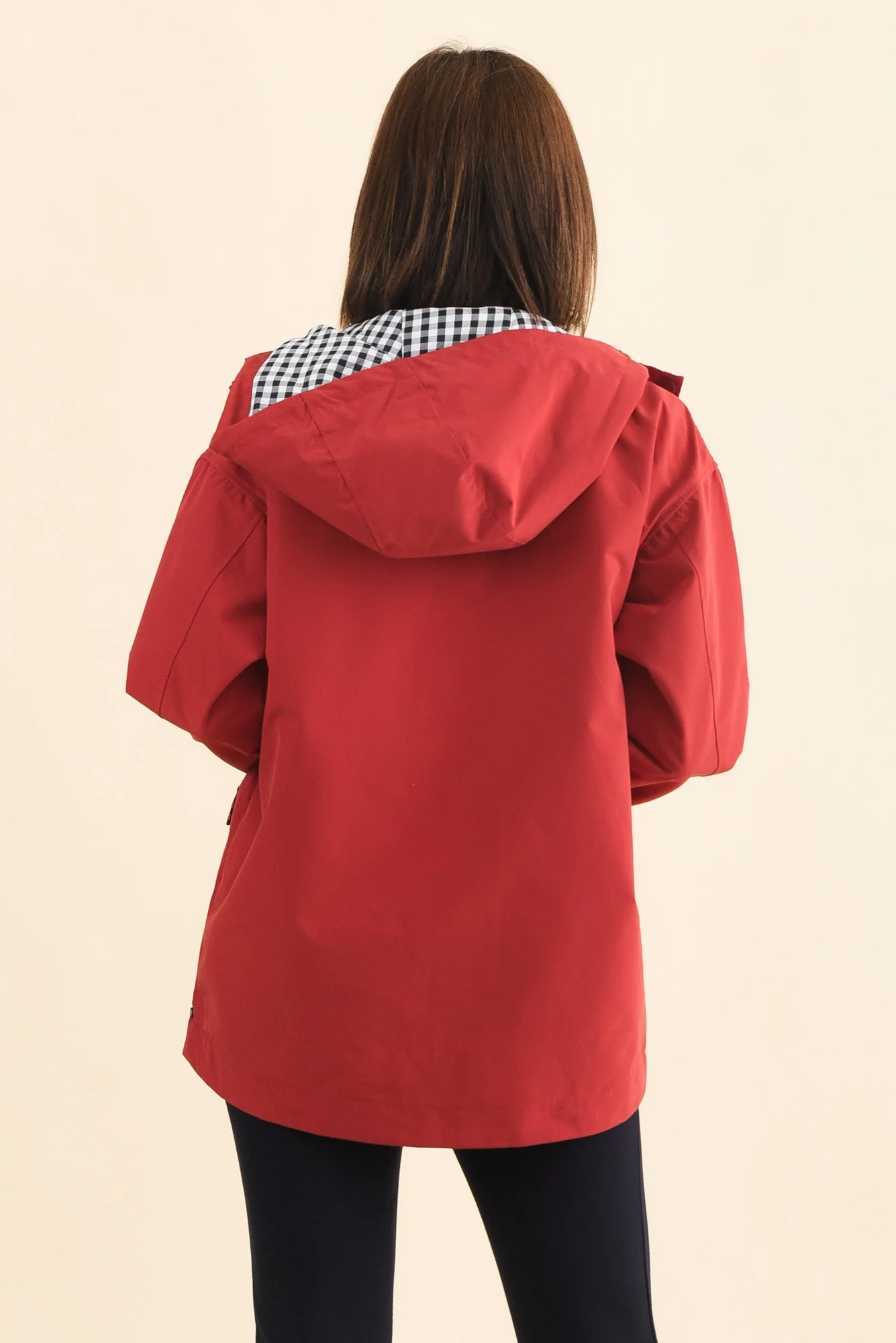 Chelsea Red Hooded Raincoat - Image 4