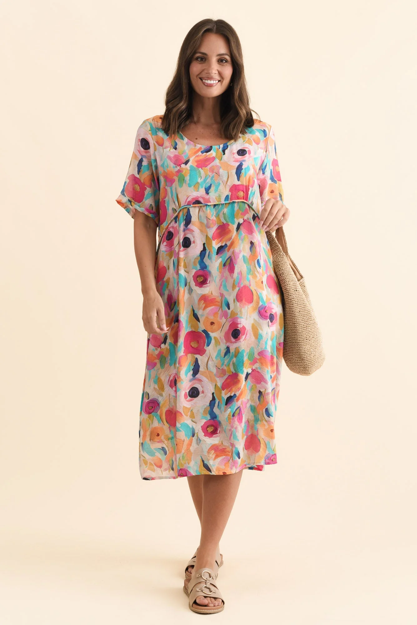 Christie Pink Floral Pocket Dress