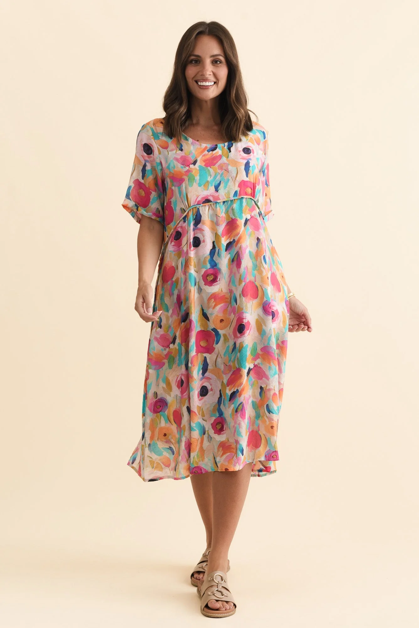 Christie Pink Floral Pocket Dress - Image 2