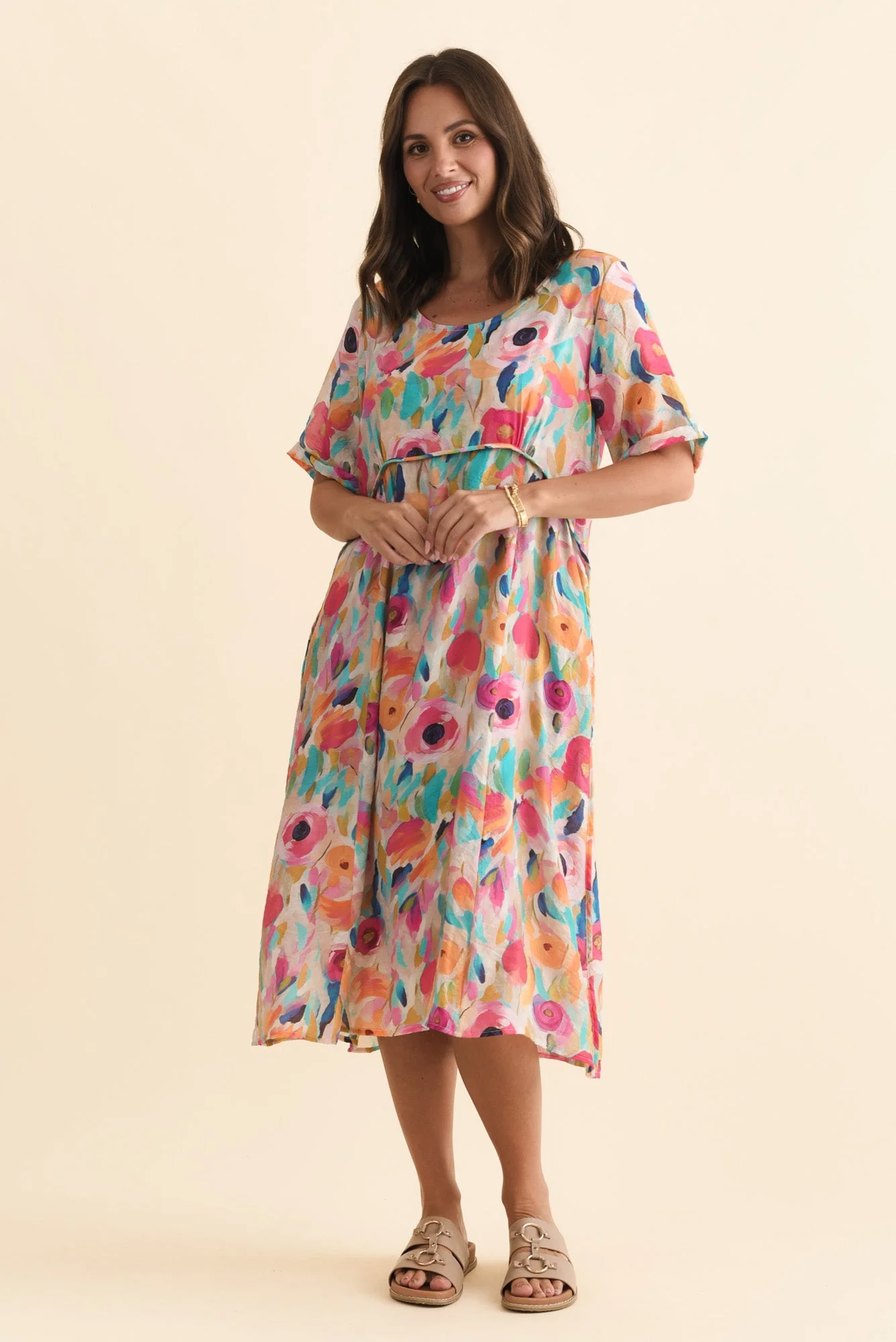 Christie Pink Floral Pocket Dress - Image 6