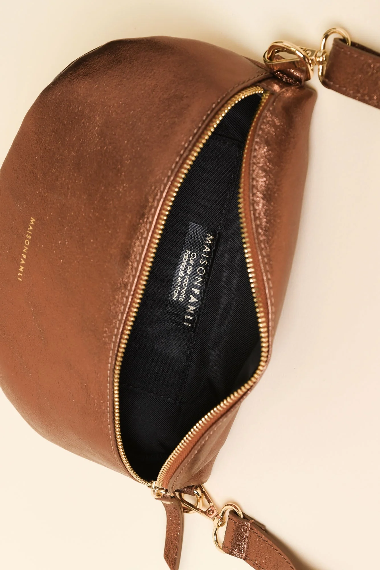 Christine Bronze Metallic Leather Bumbag - Image 2