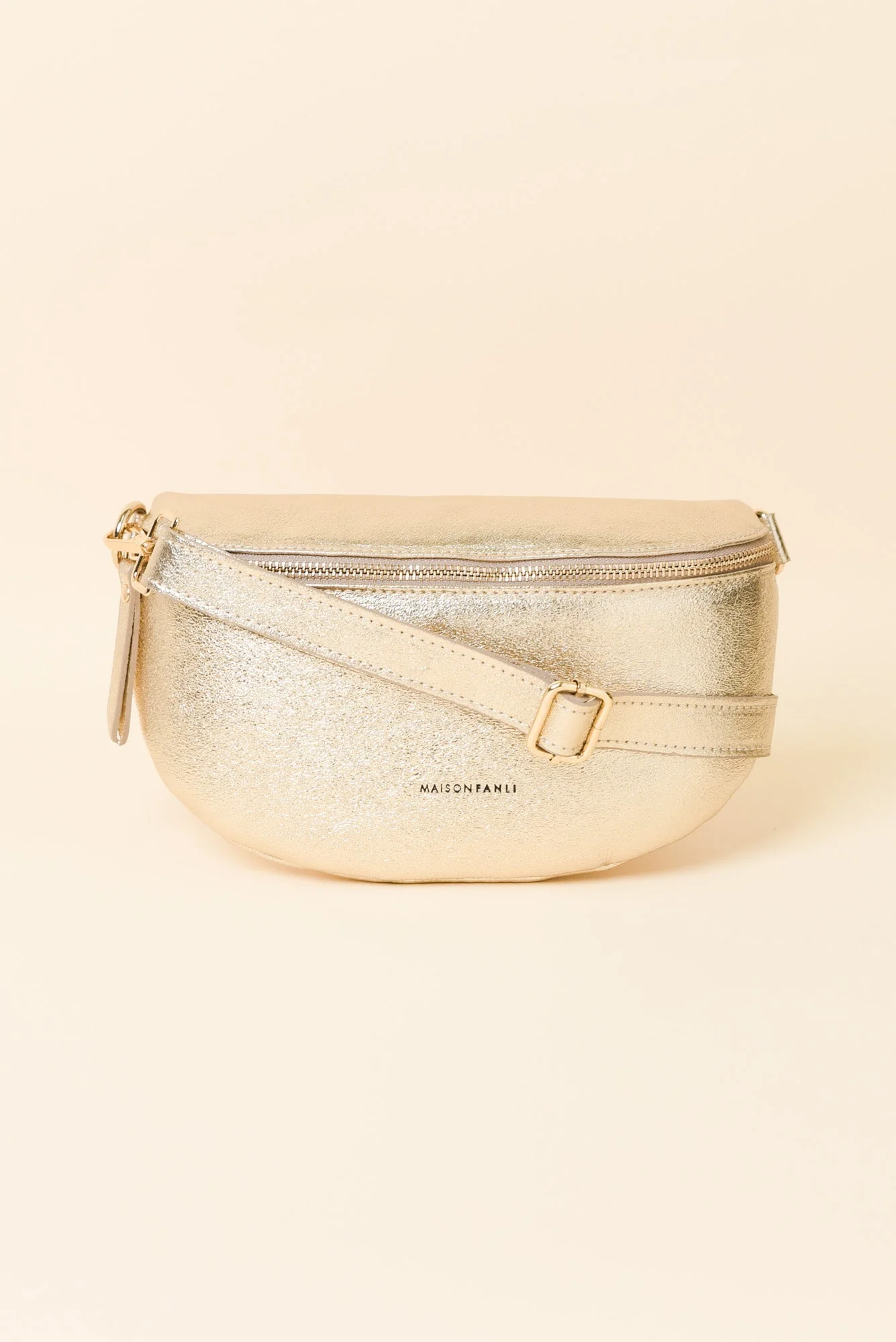 Christine Gold Metallic Leather Bumbag