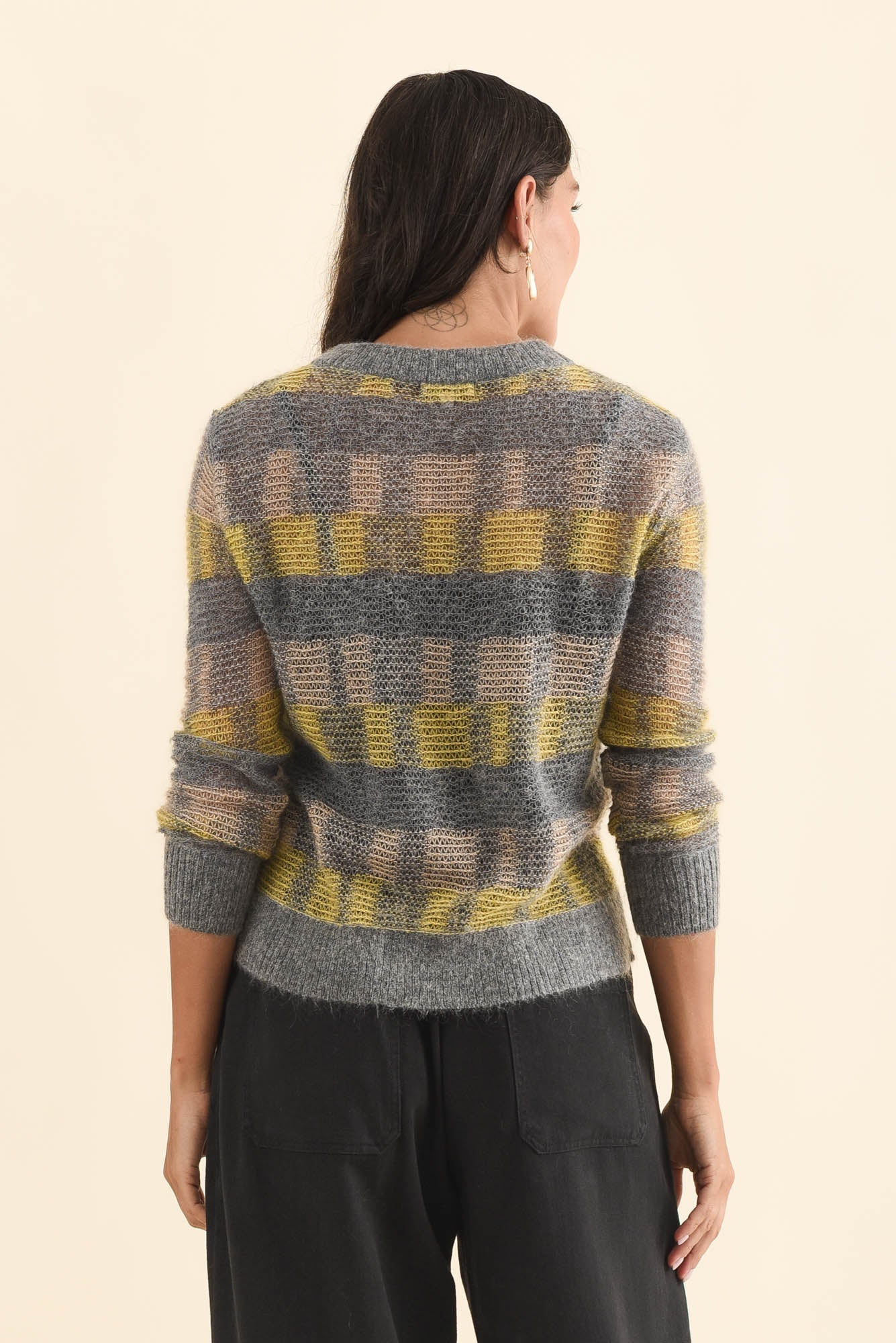 Ciara Camel Stripe Mohair Wool Knit Jumper - Image 4