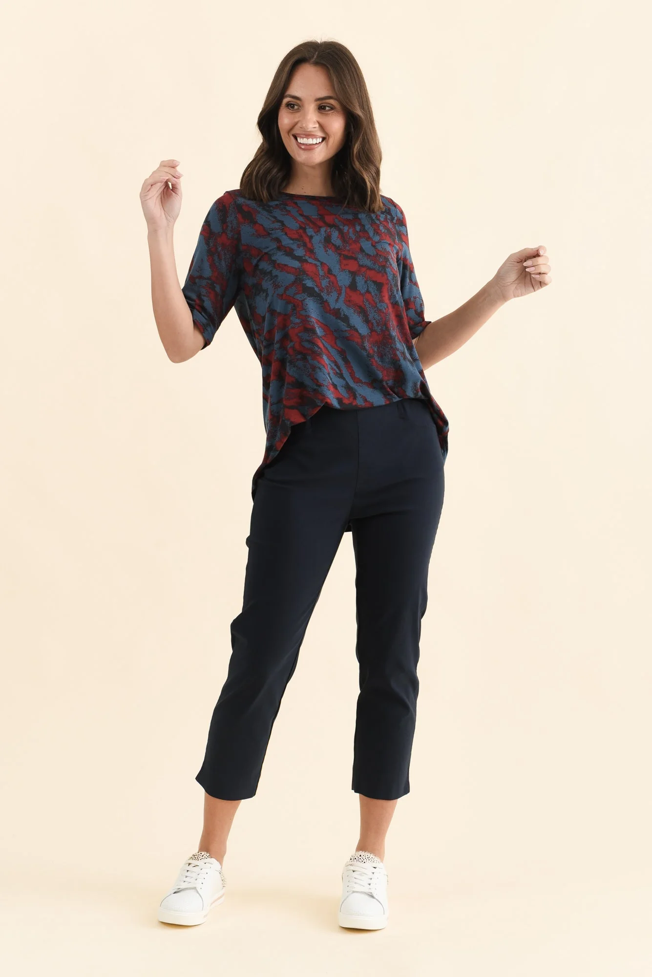 Cody Navy Stretch Capri Pants - Image 6