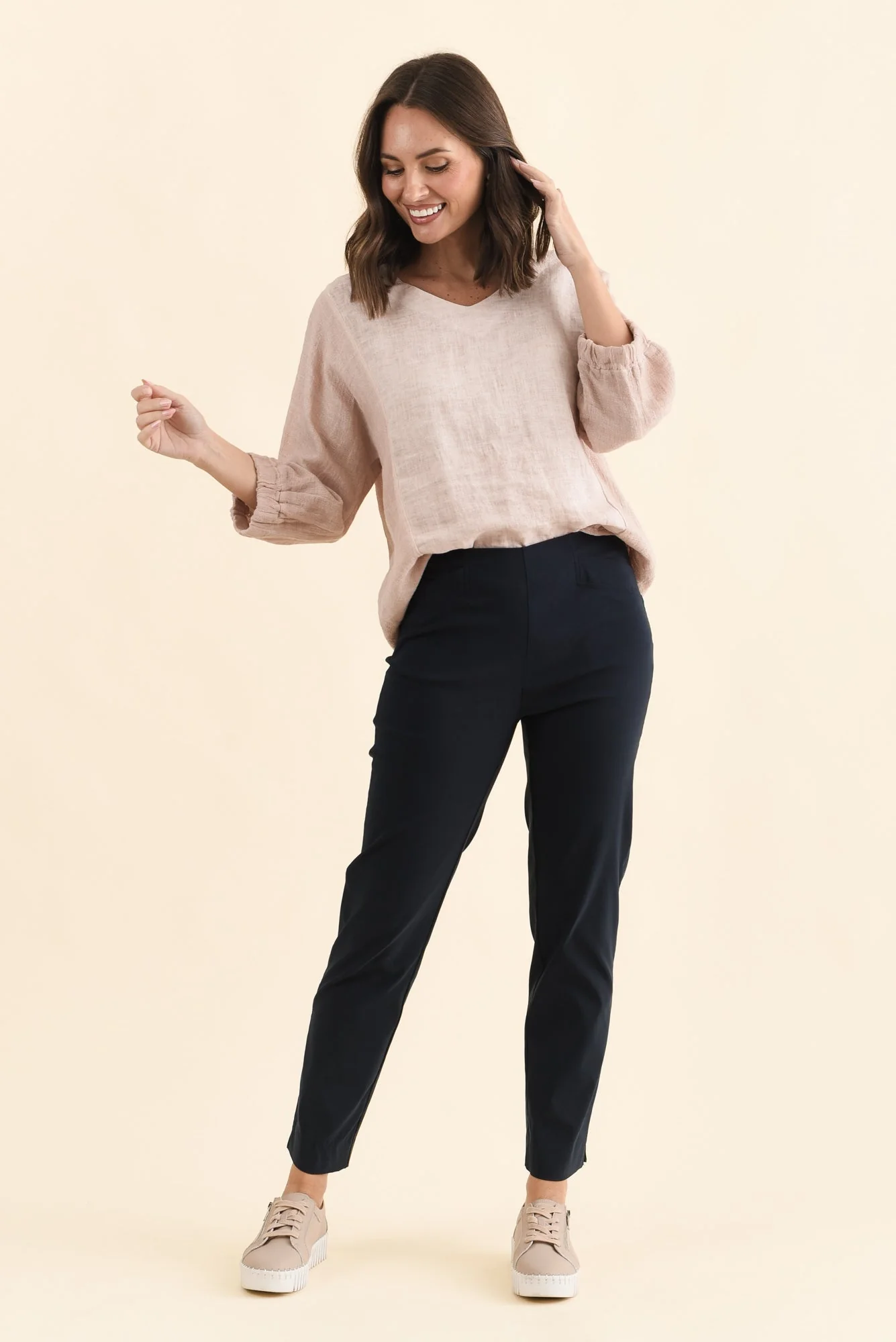 Cody Navy Stretch Pants - Image 2