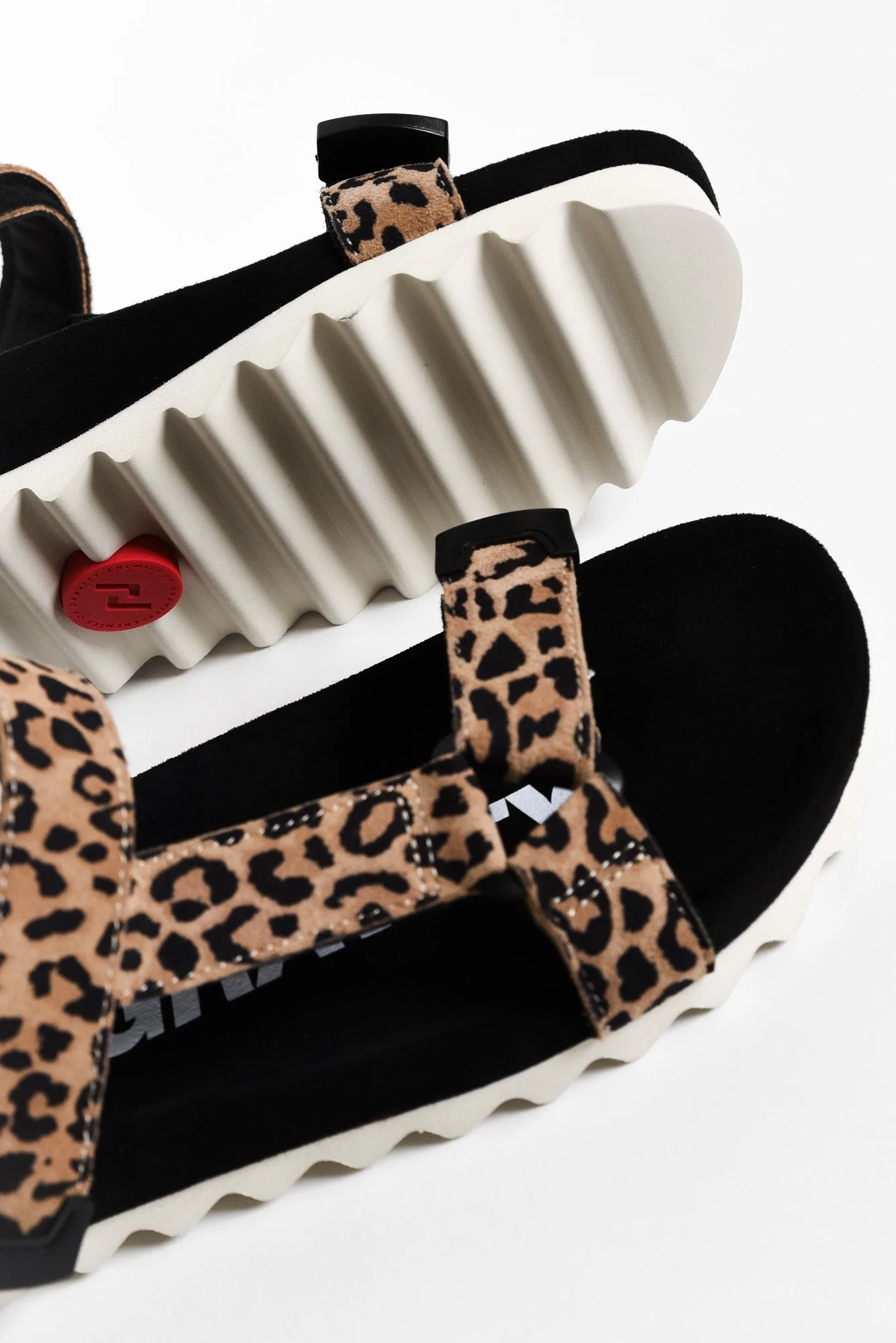 Cohen Brown Leopard Leather Velcro Sandal - Image 3