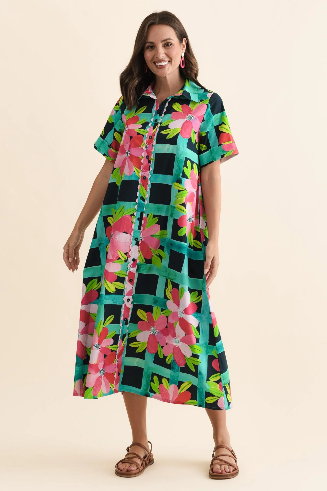 Como Pink Bloom Cotton Dress
