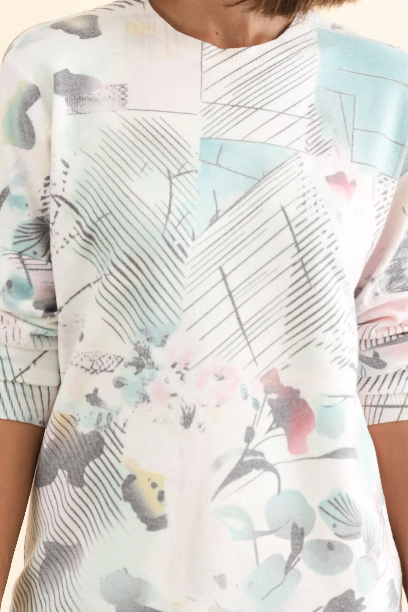 Constance Blue Abstract Crew Sweatshirt - Image 5