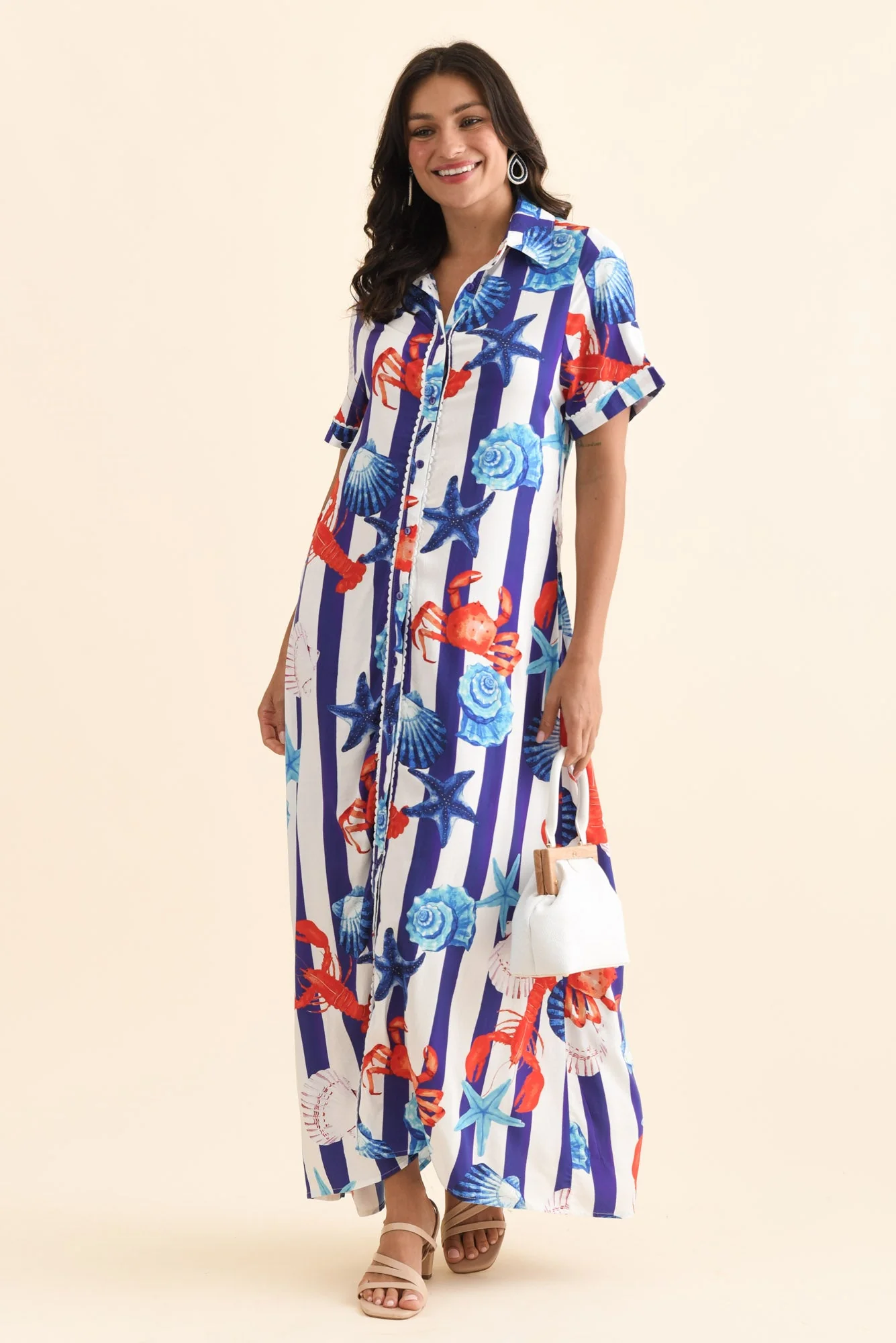 Corine Blue Beach Tie Dress
