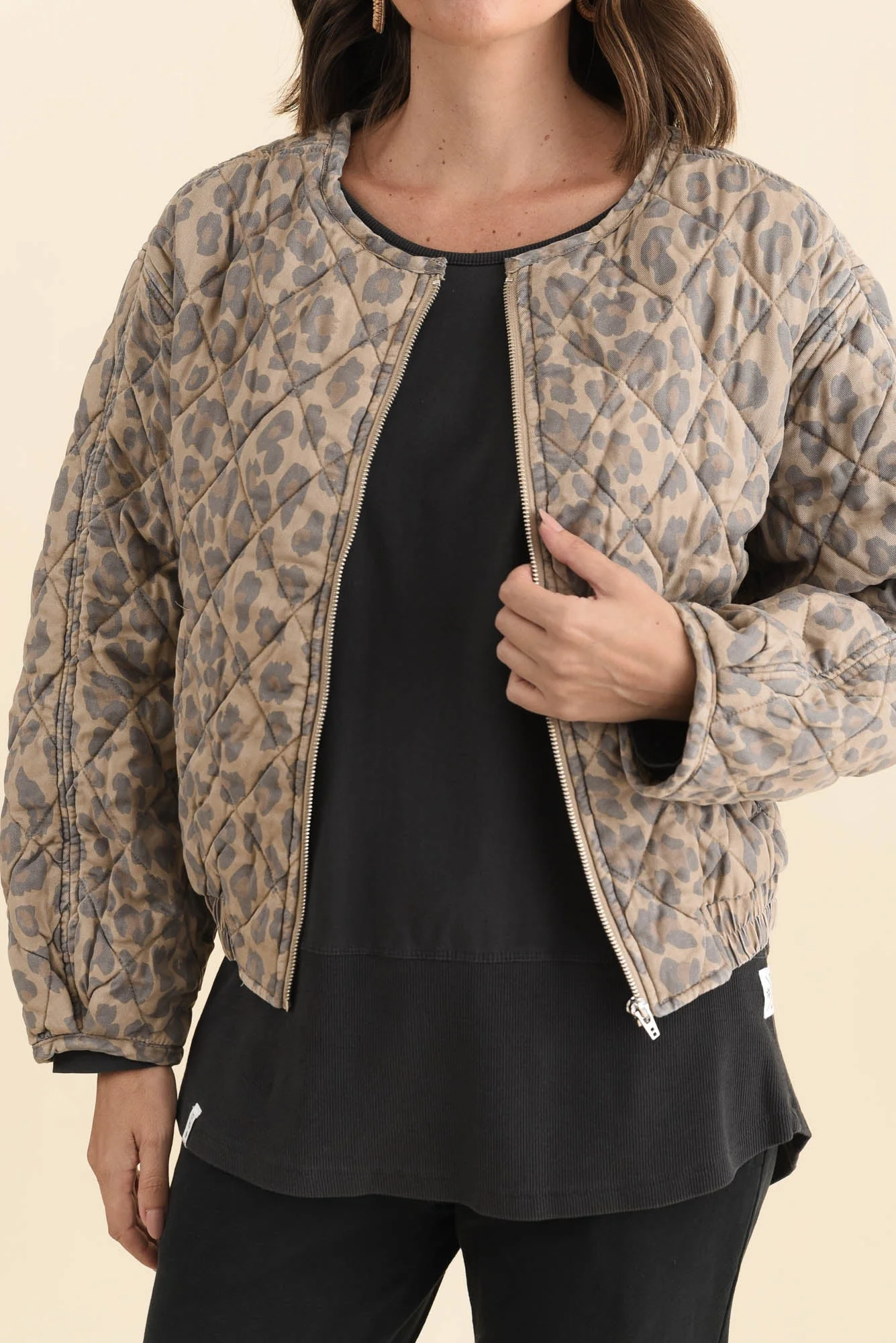 Courtney Tan Leopard Bomber Jacket - Image 5