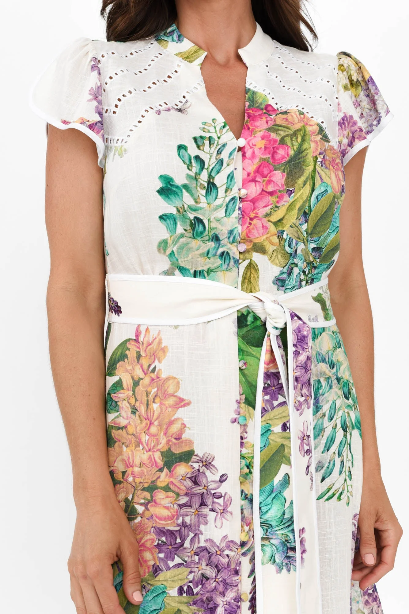 Cristina Wisteria Alba Linen Blend Dress - Image 6