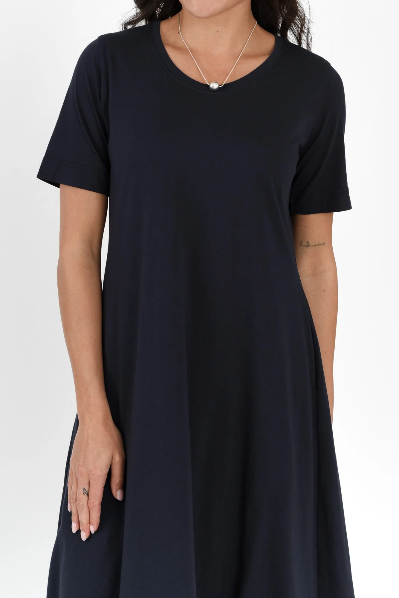 Cynthia Navy Cotton Tee Dress - Image 6