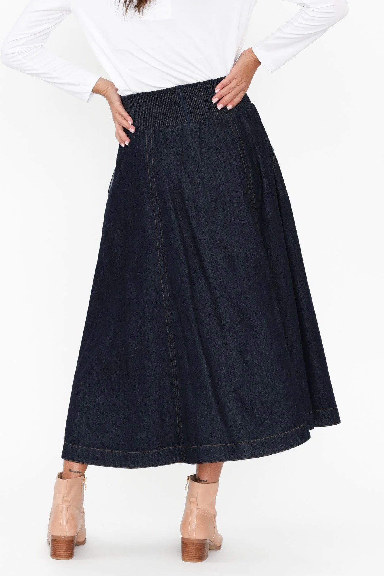 Dakota Dark Denim Skirt - Image 4