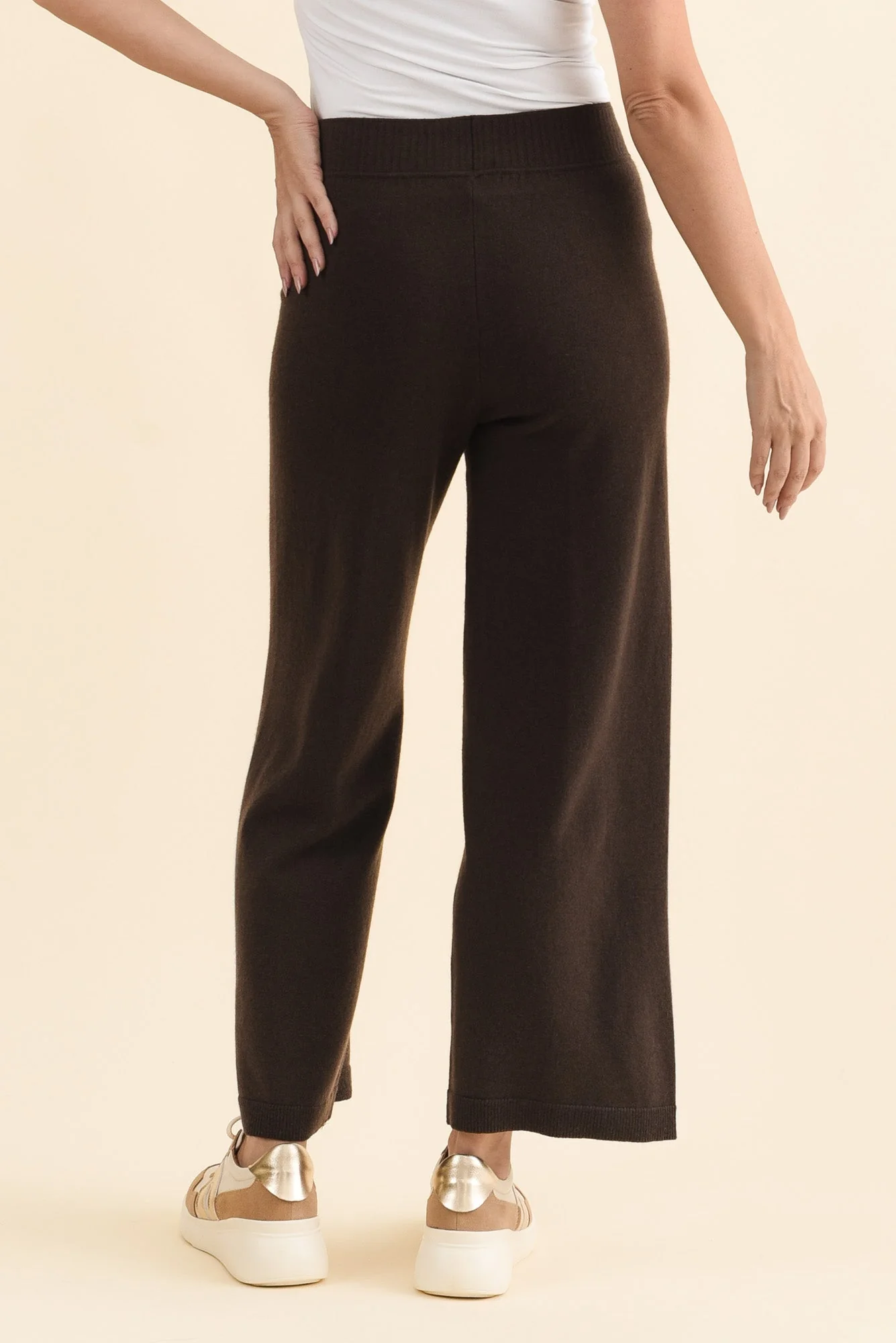 Dalia Chocolate Wool Cashmere Pants - Image 4
