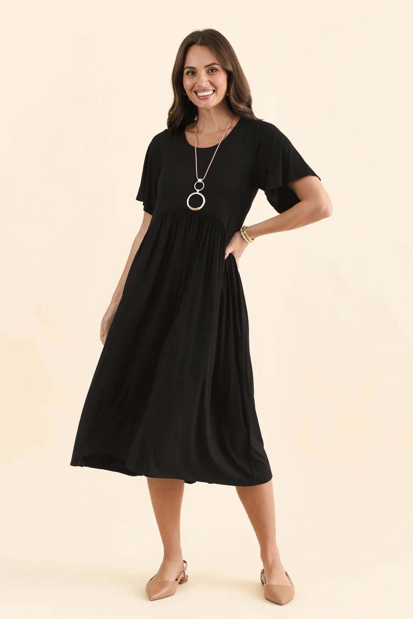 Dalton Black Crescent Dress - Image 2