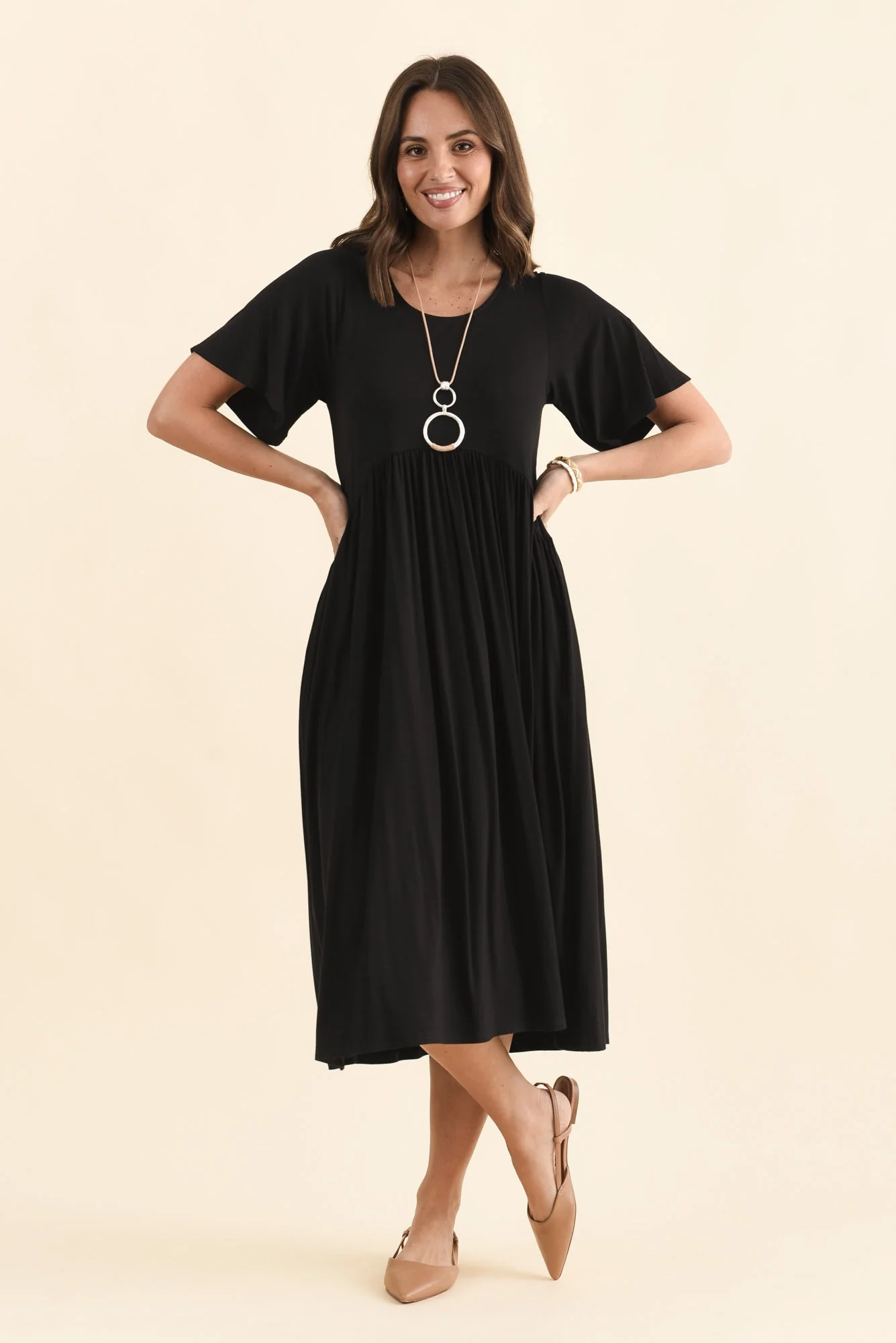 Dalton Black Crescent Dress - Image 3