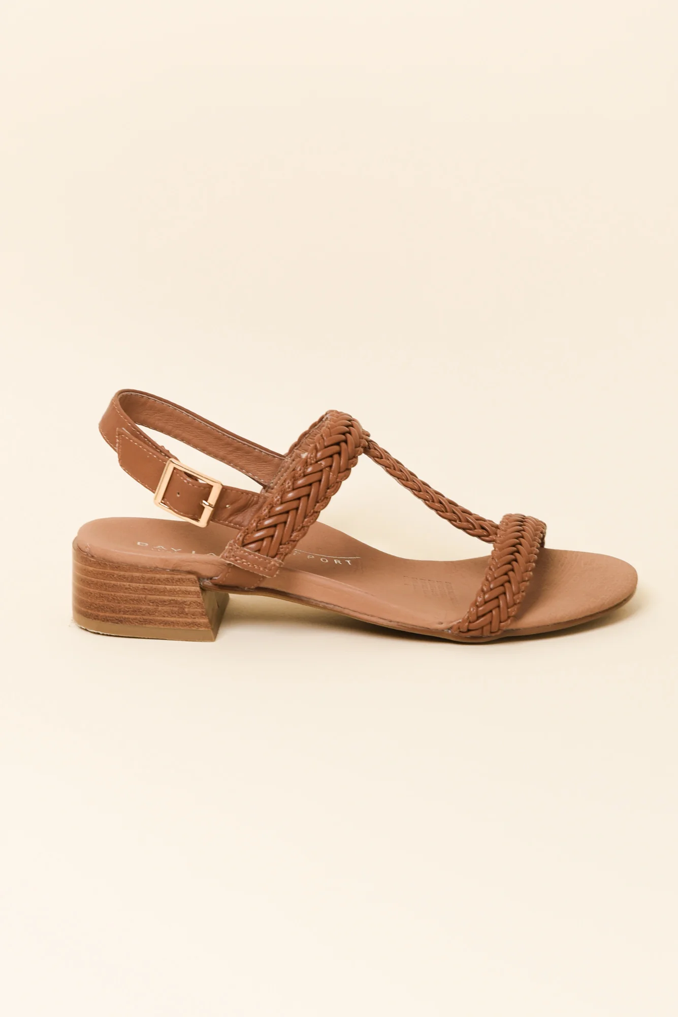 Damzel Tan Leather Woven Sandal