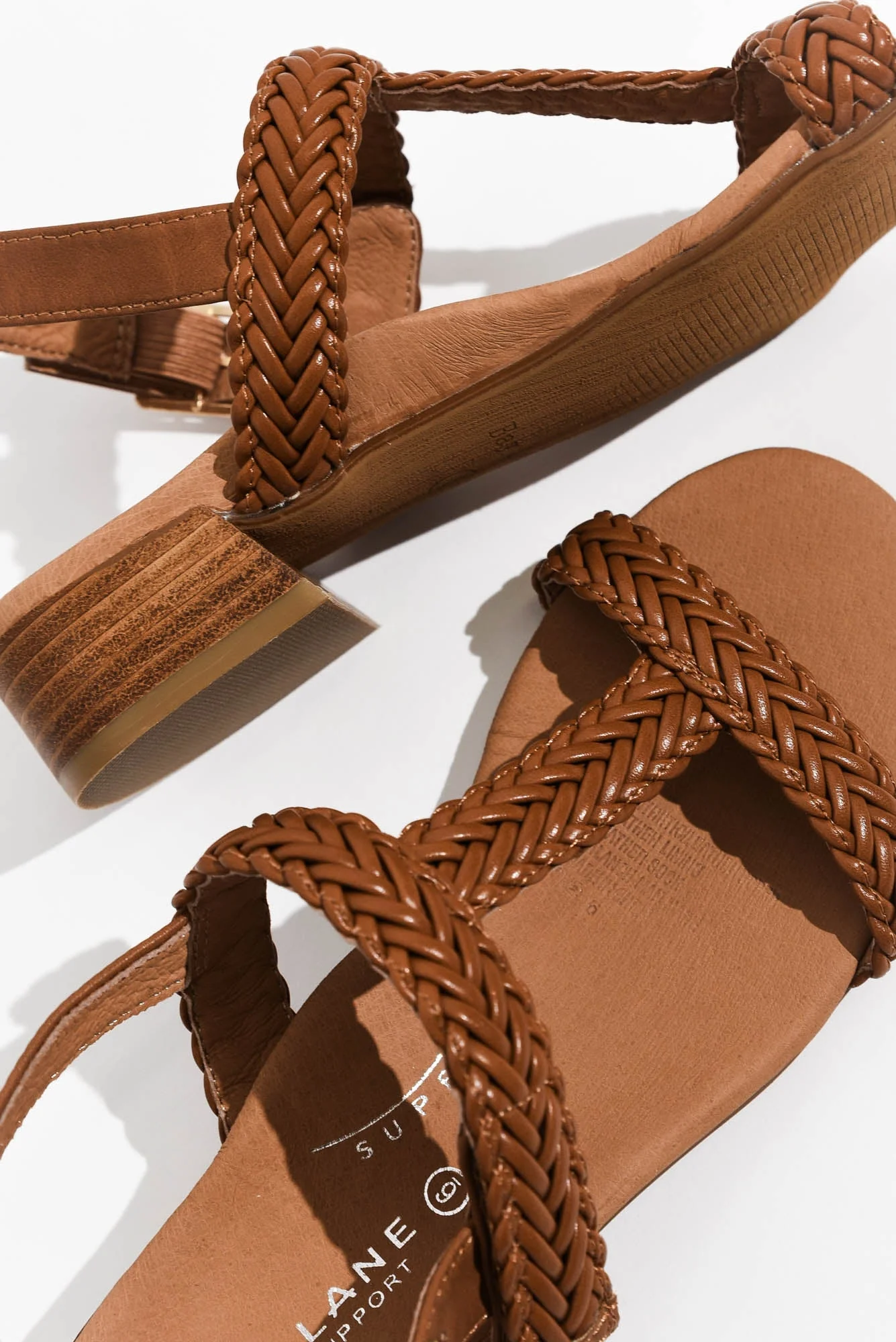 Damzel Tan Leather Woven Sandal - Image 7