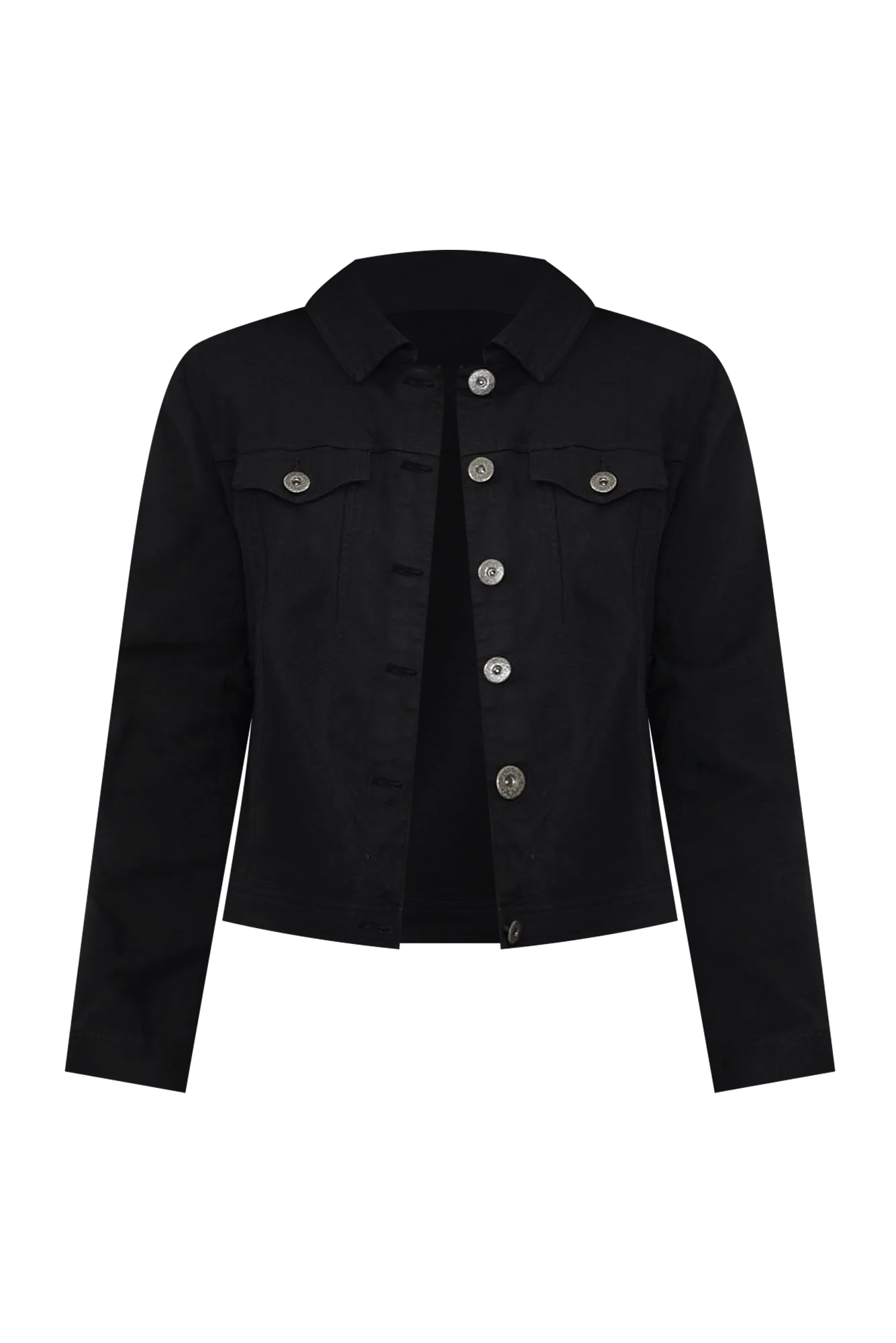 Danielle Black Stretch Jean Jacket - Image 3