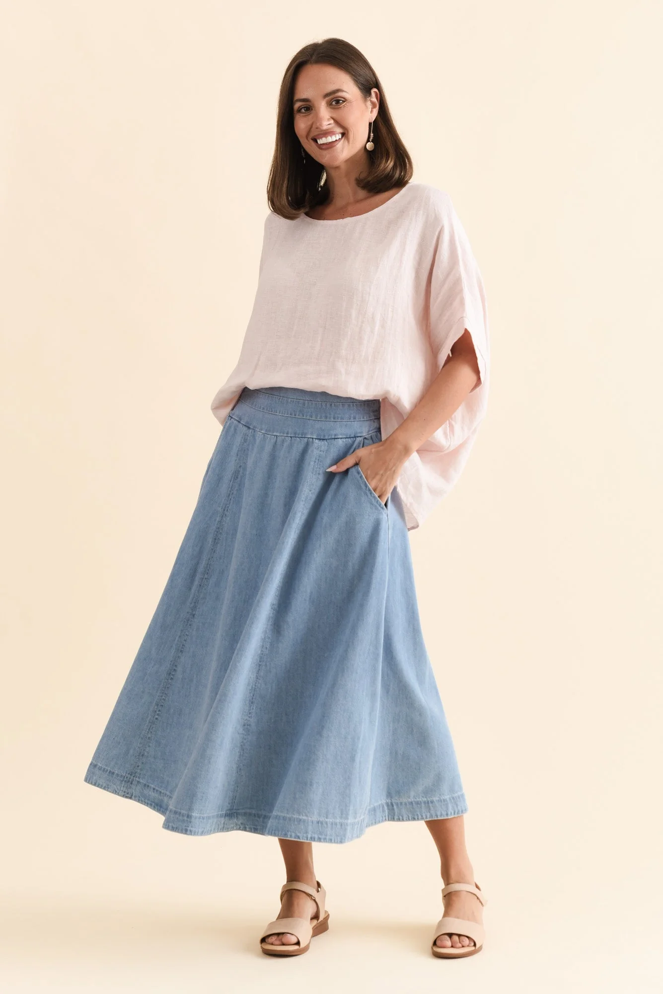 Darcy Light Wash Denim Skirt - Image 7