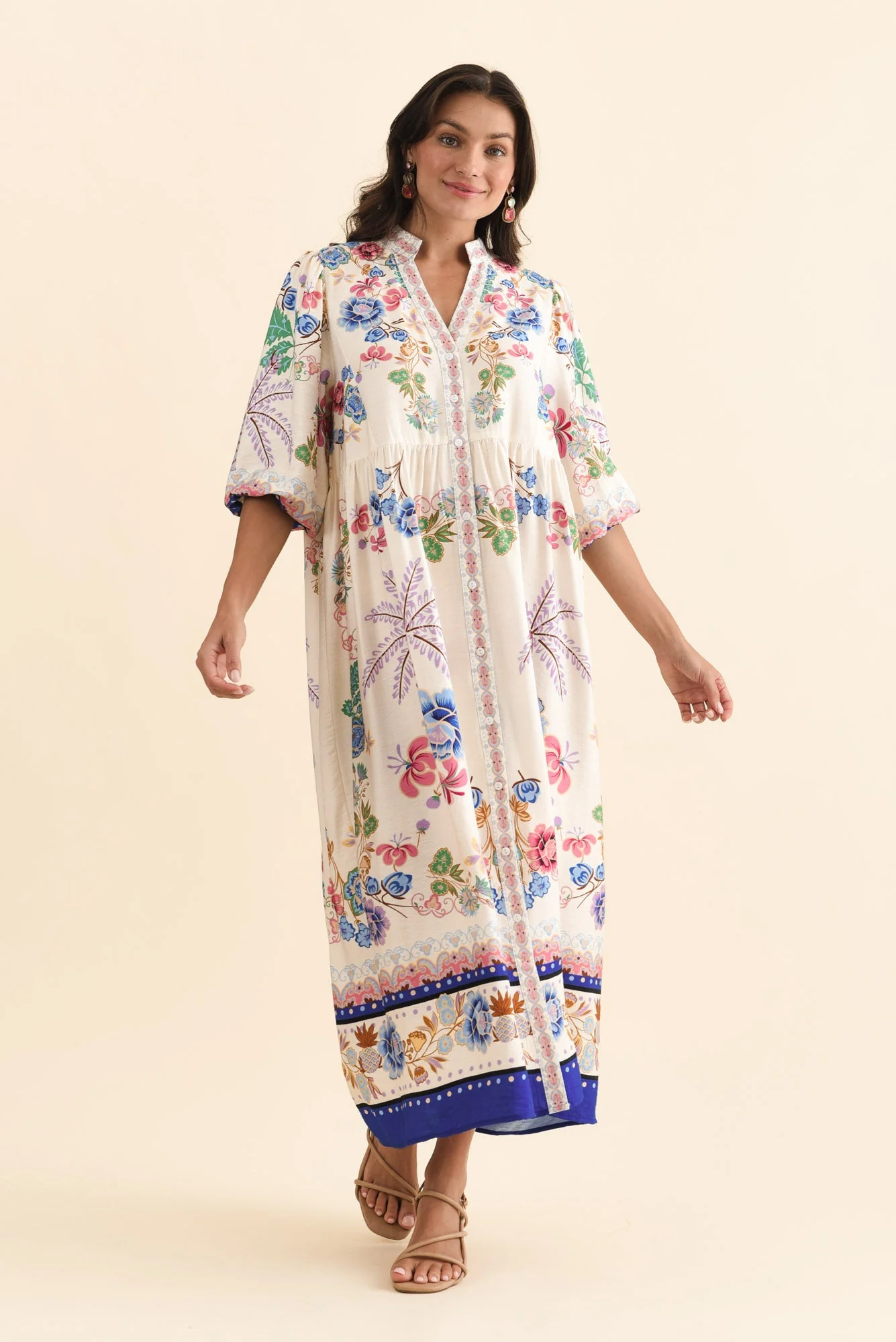 Darnell Blue Blossom Tie Dress - Image 6