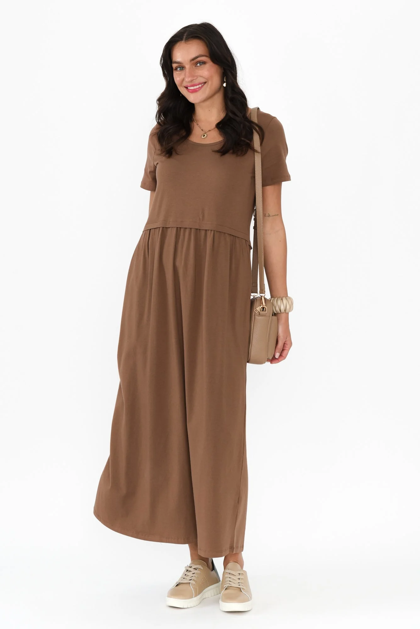 Deidra Chocolate Cotton Pocket Dress - Image 2