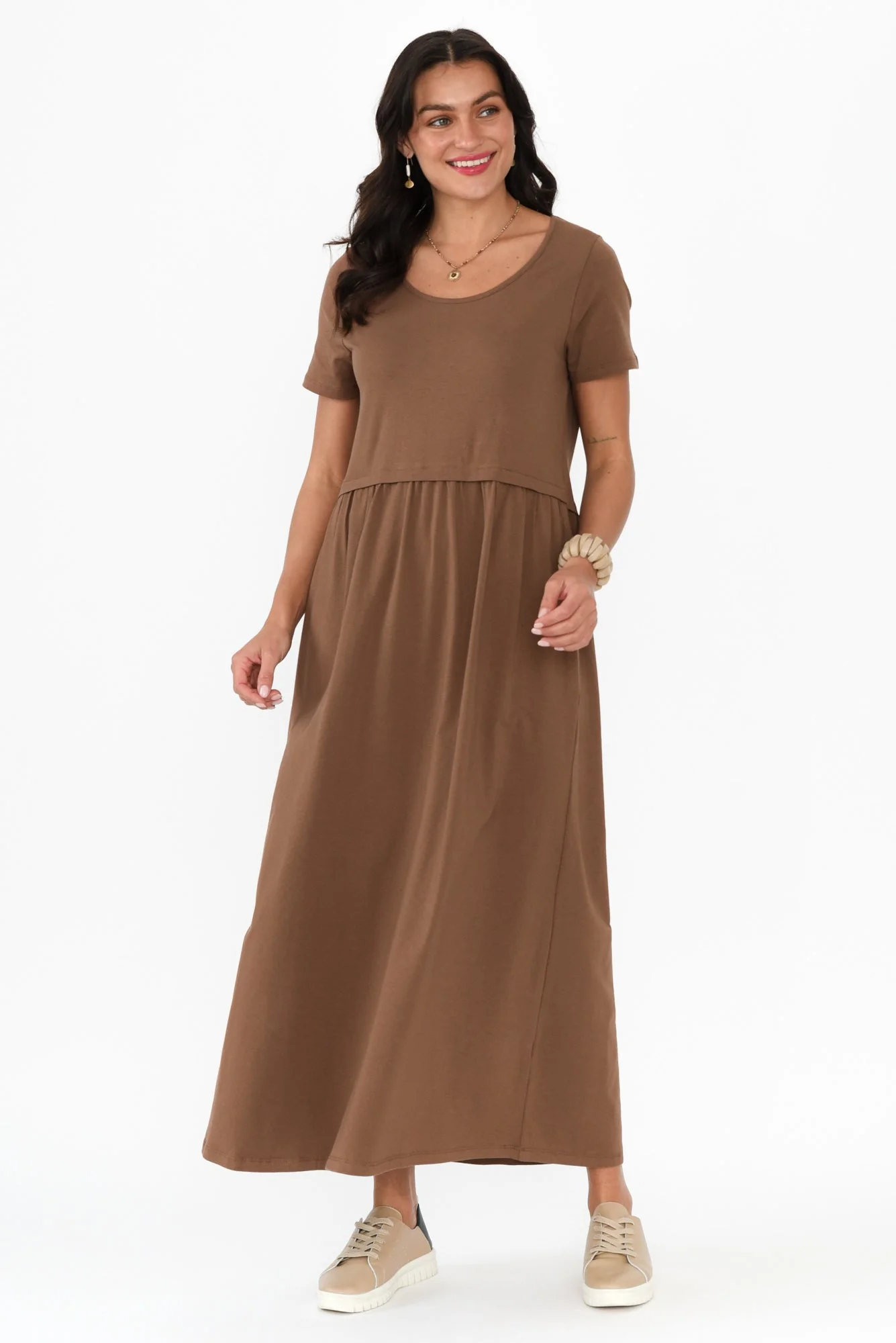 Deidra Chocolate Cotton Pocket Dress - Image 7