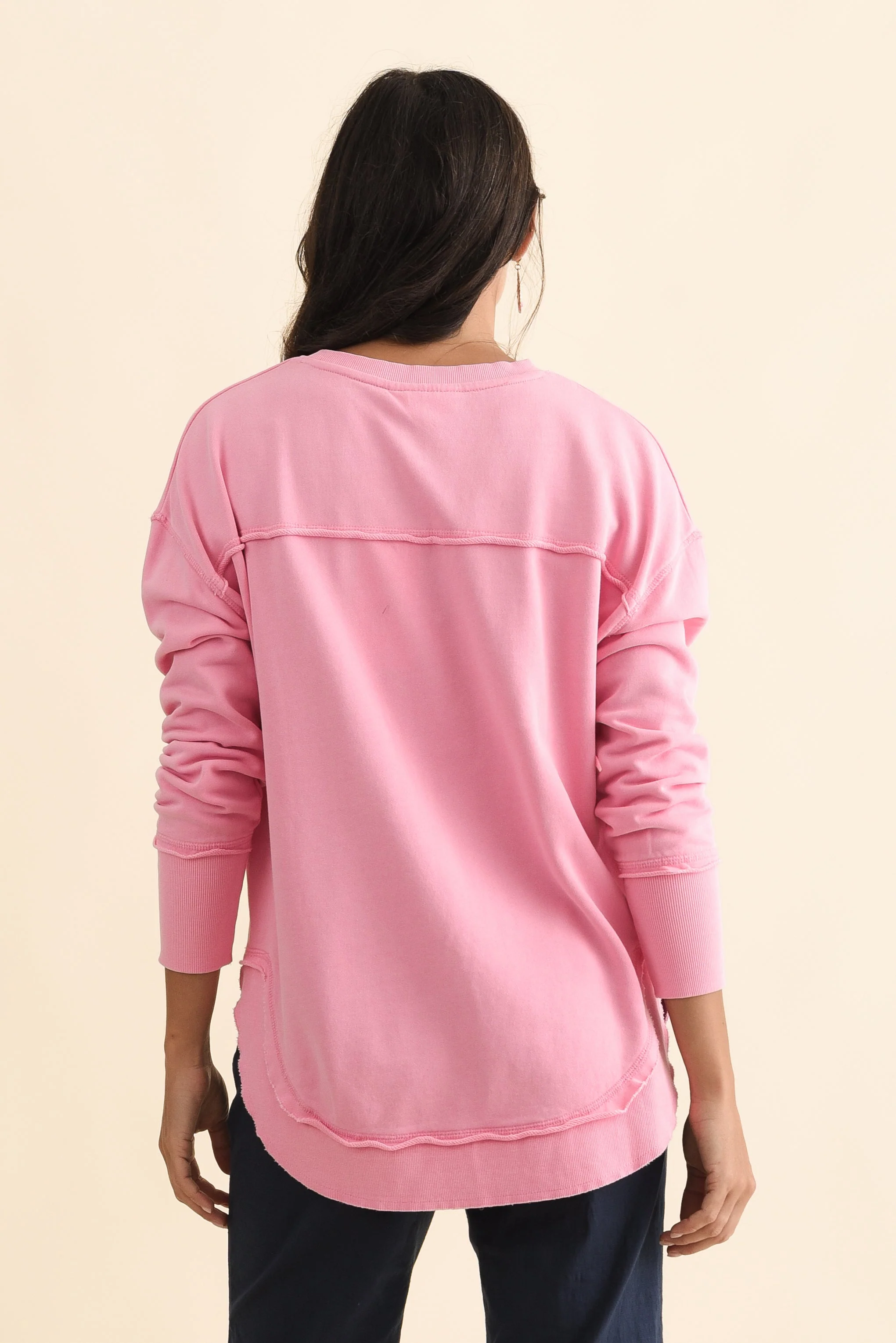 Delilah Candy Pink Cotton Crewneck Sweatshirt - Image 5