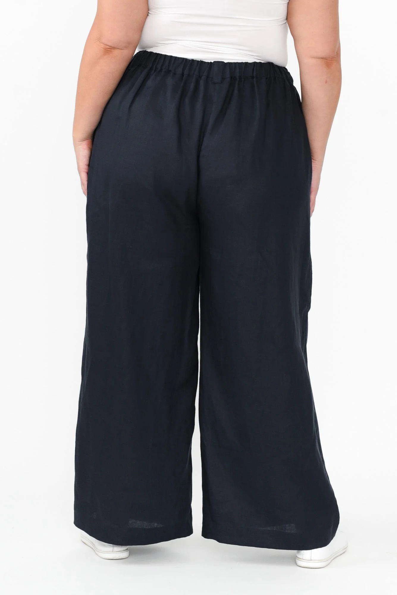 Delsey Navy Linen Wide Leg Pants - Image 9