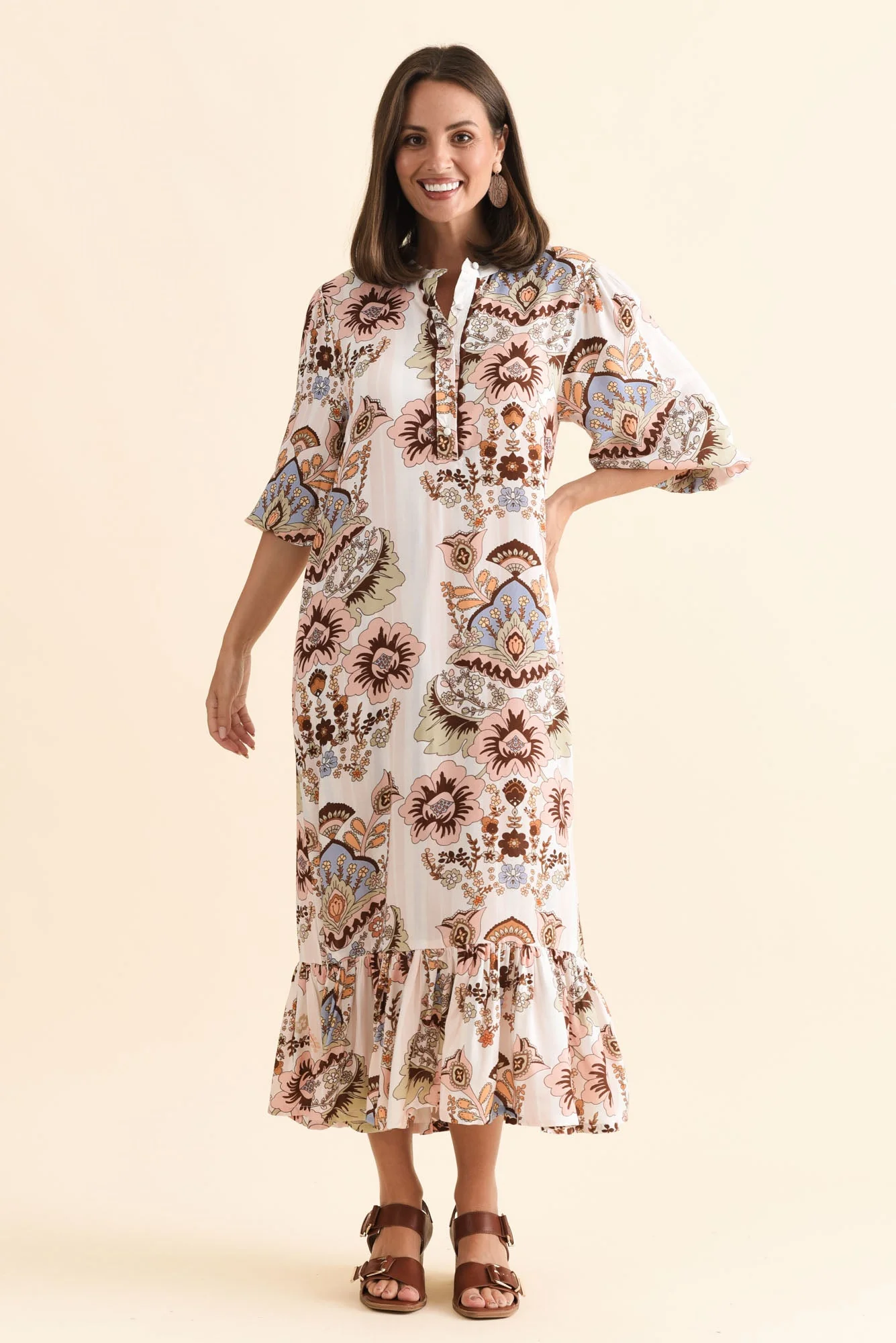 Delylah White Floral Tie Dress