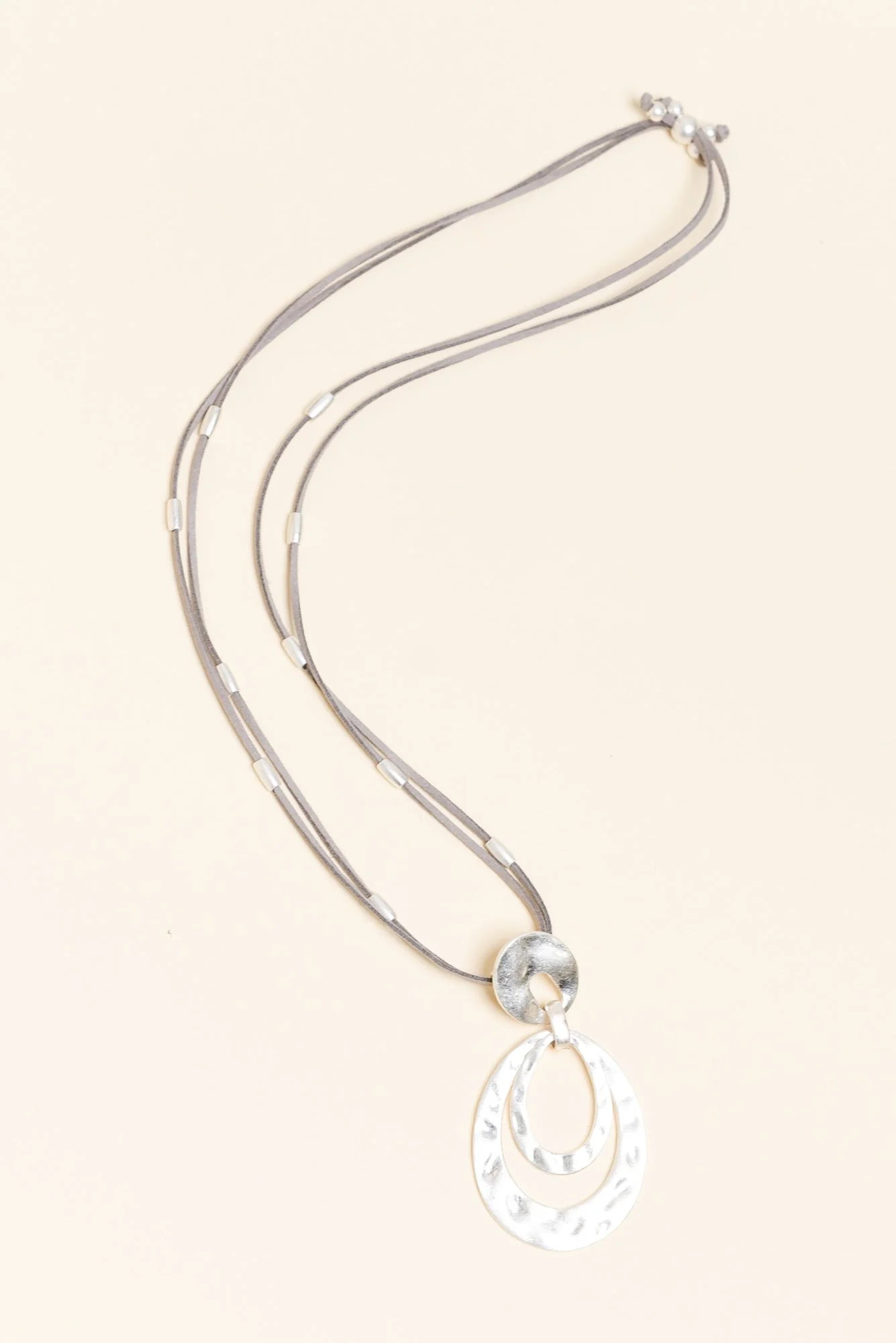 Desiree Silver Disc Pendant Necklace