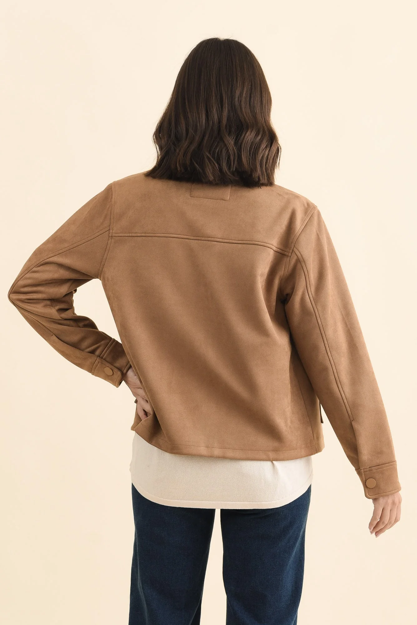 Dexter Tan Faux Suede Jacket - Image 5