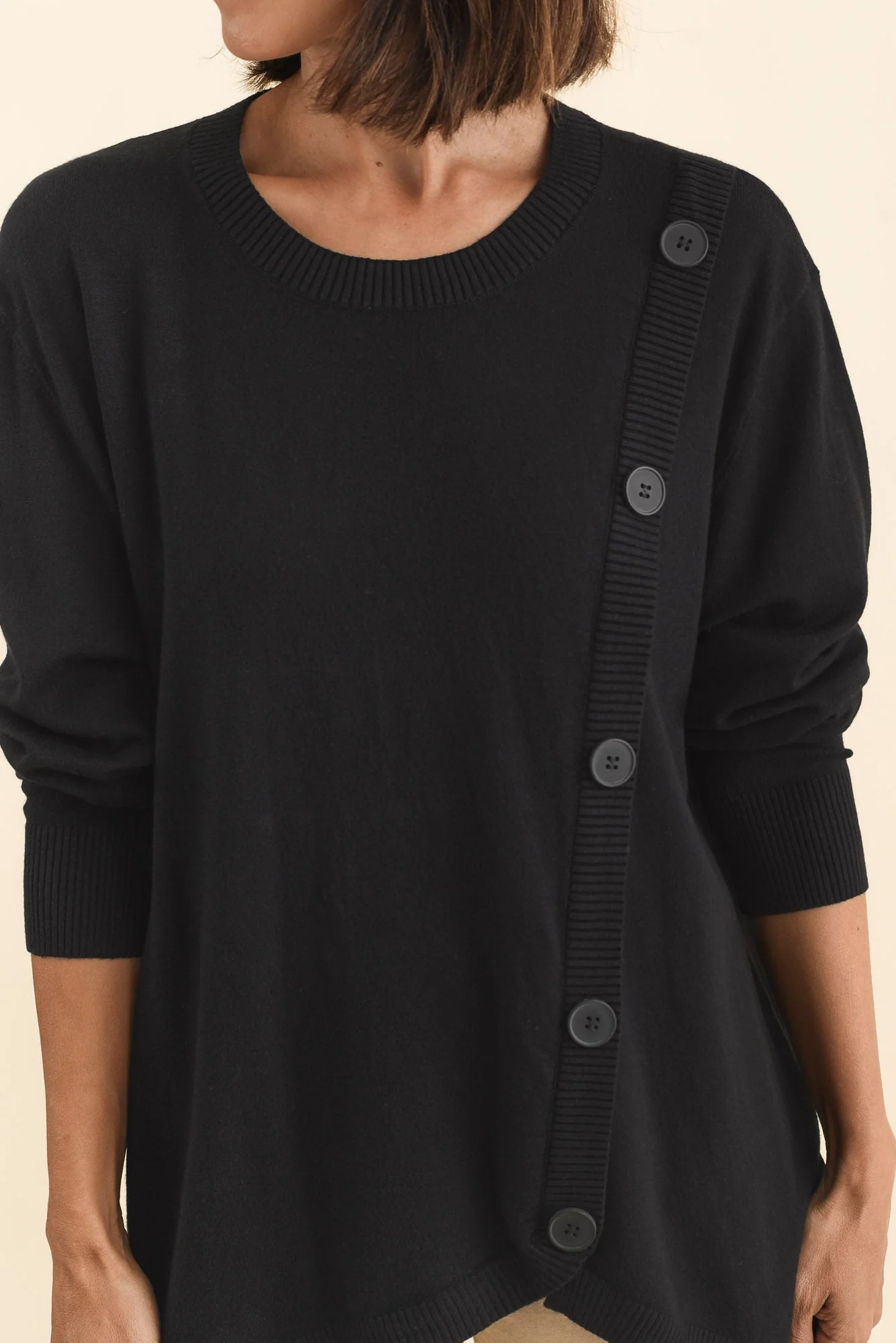 Dianne Black Button Knit Jumper - Image 5
