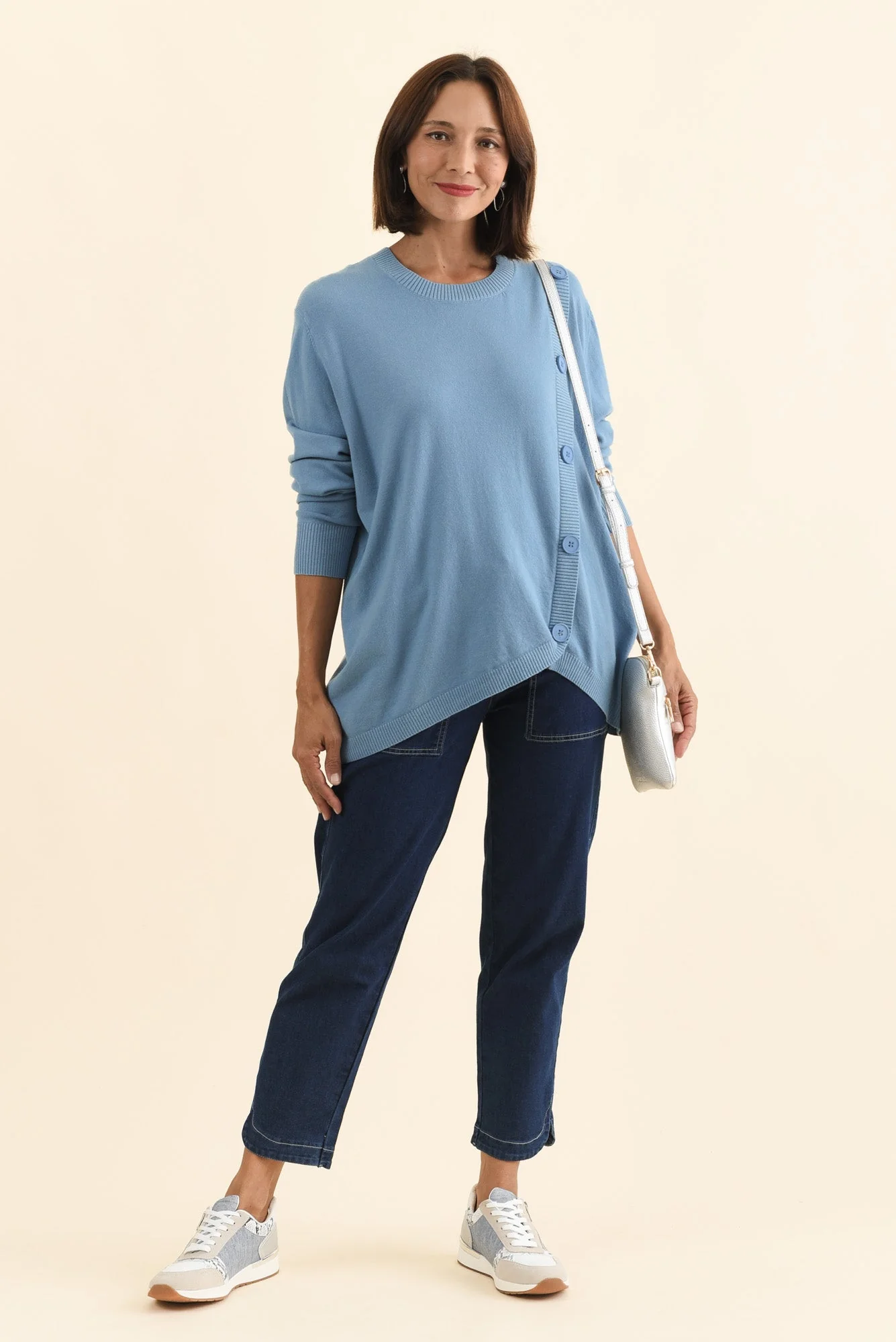 Dianne Blue Button Knit Jumper - Image 2