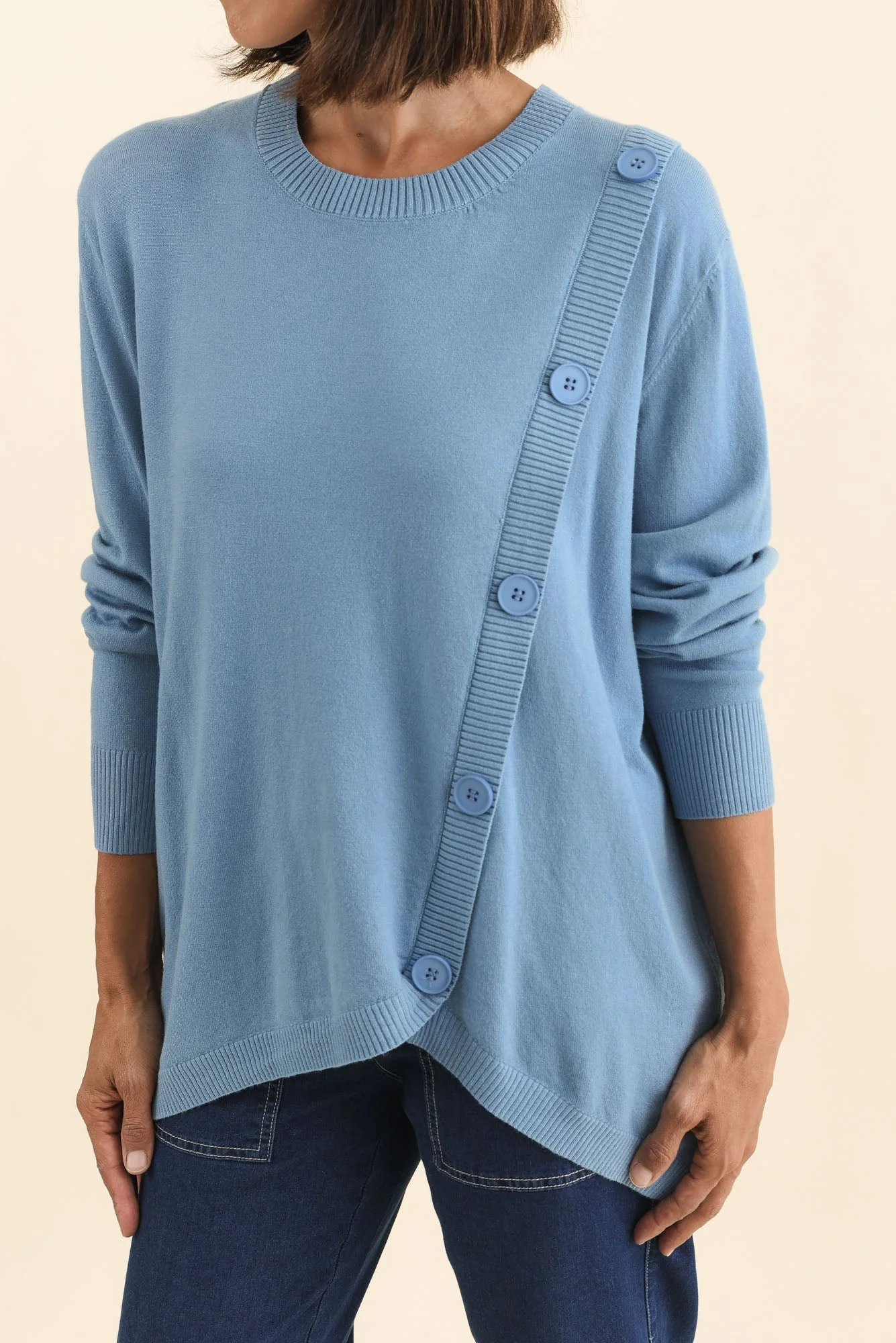 Dianne Blue Button Knit Jumper - Image 5