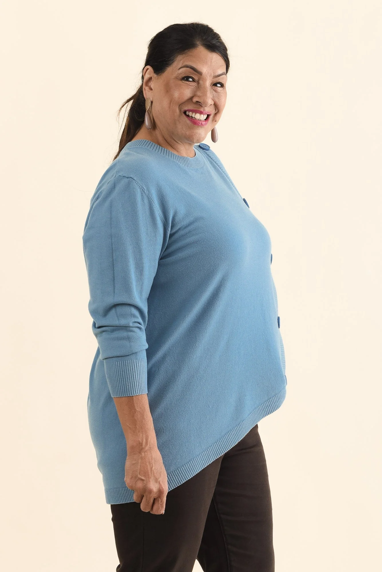 Dianne Blue Button Knit Jumper - Image 9