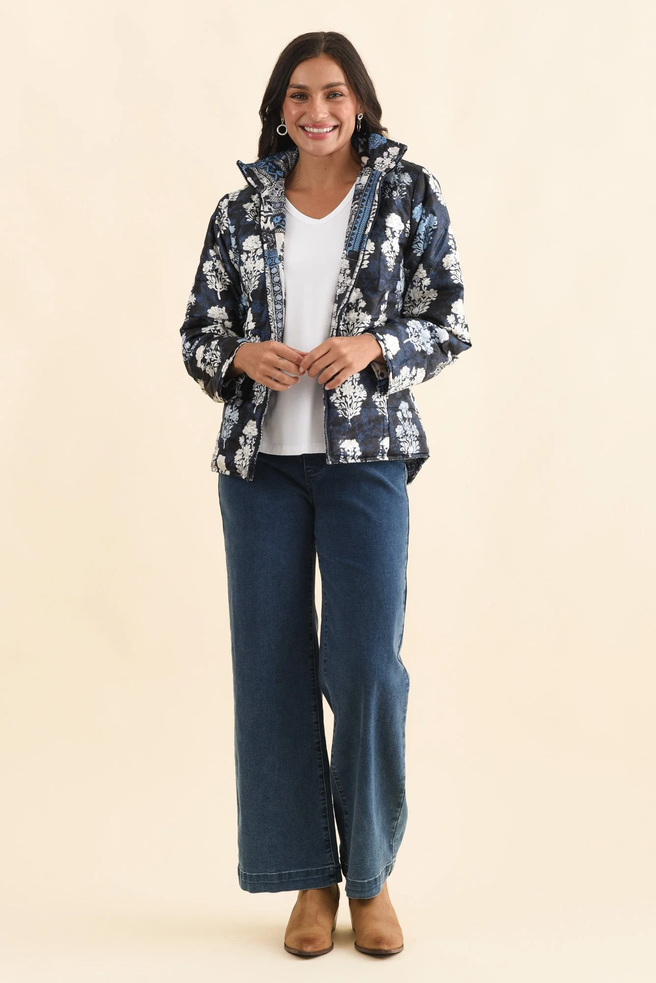 Diego Navy Motif Puffer Jacket - Image 3