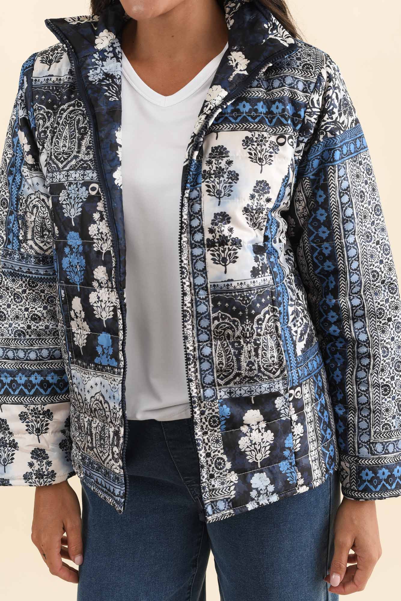 Diego Navy Motif Puffer Jacket - Image 6